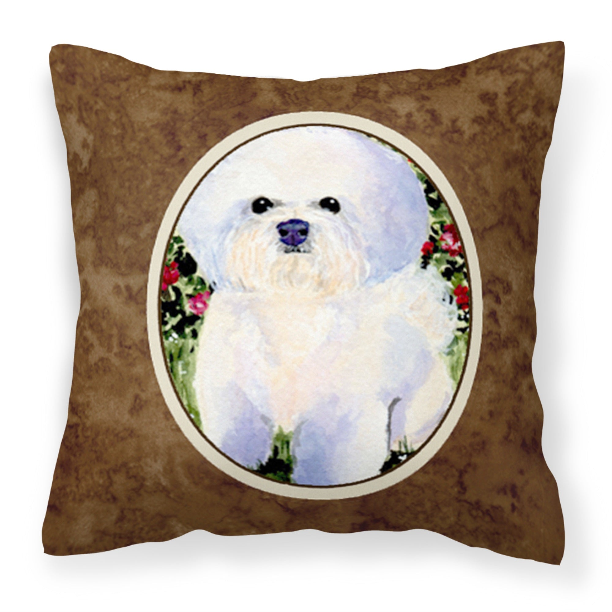 Caroline'S Treasures Ss8914Pw1414 Bichon Frise Decorative Canvas Fabric Pillow, Large, Multicolor