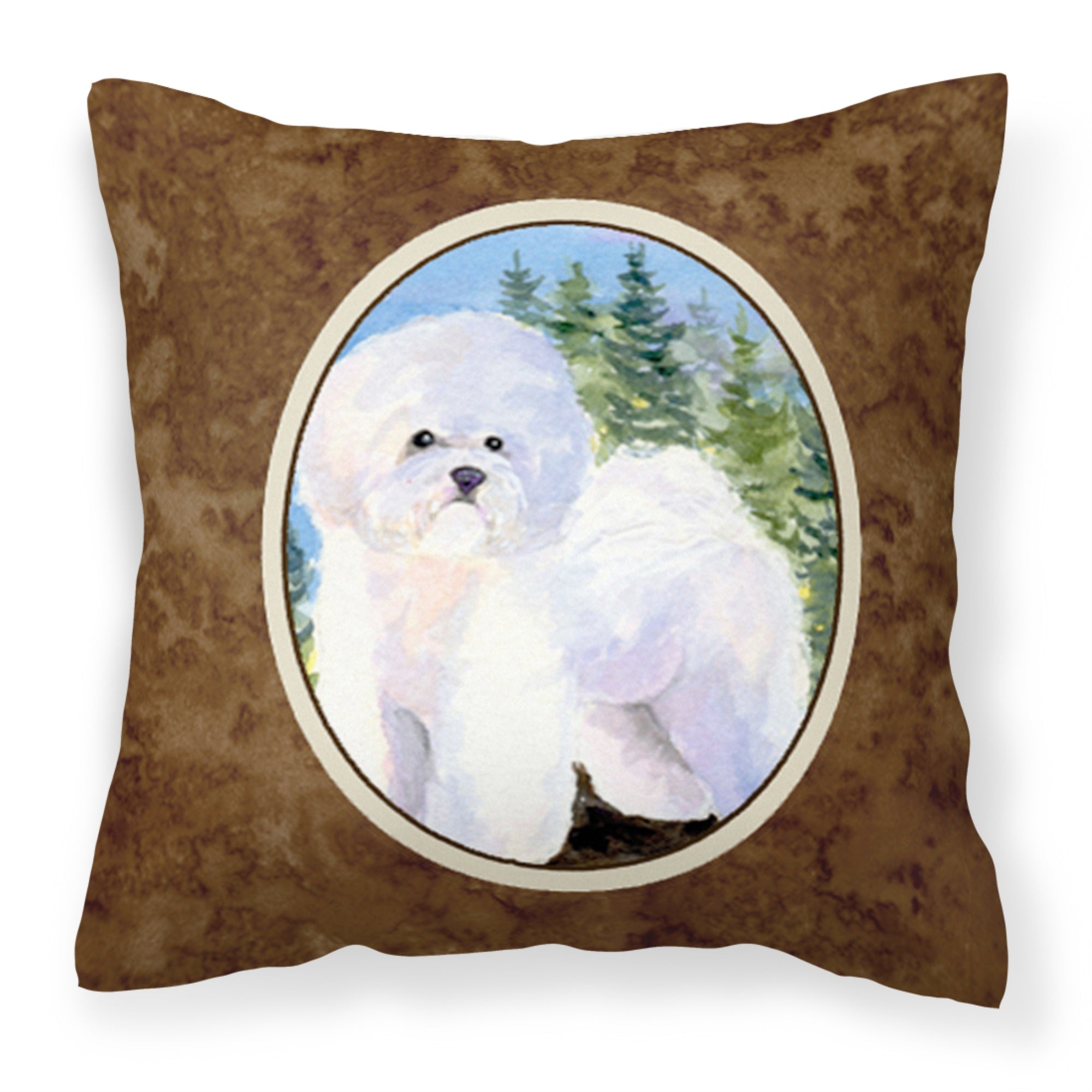 Caroline'S Treasures Ss8916Pw1414 Bichon Frise Decorative Canvas Fabric Pillow, Large, Multicolor