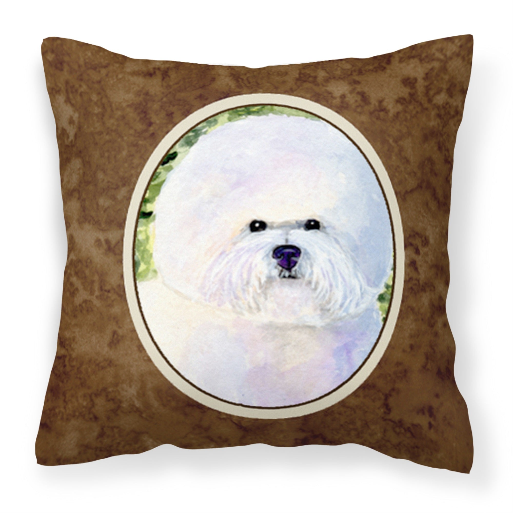 Caroline'S Treasures Ss8919Pw1414 Bichon Frise Decorative Canvas Fabric Pillow, Large, Multicolor
