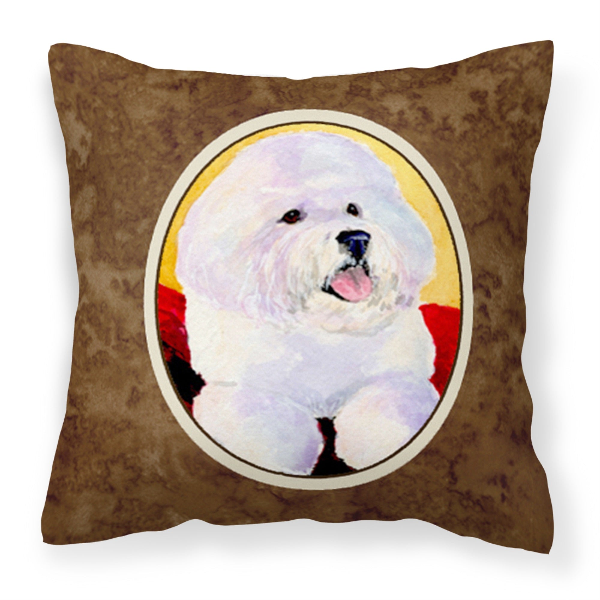 Caroline'S Treasures Ss8921Pw1414 Bichon Frise Decorative Canvas Fabric Pillow, Large, Multicolor