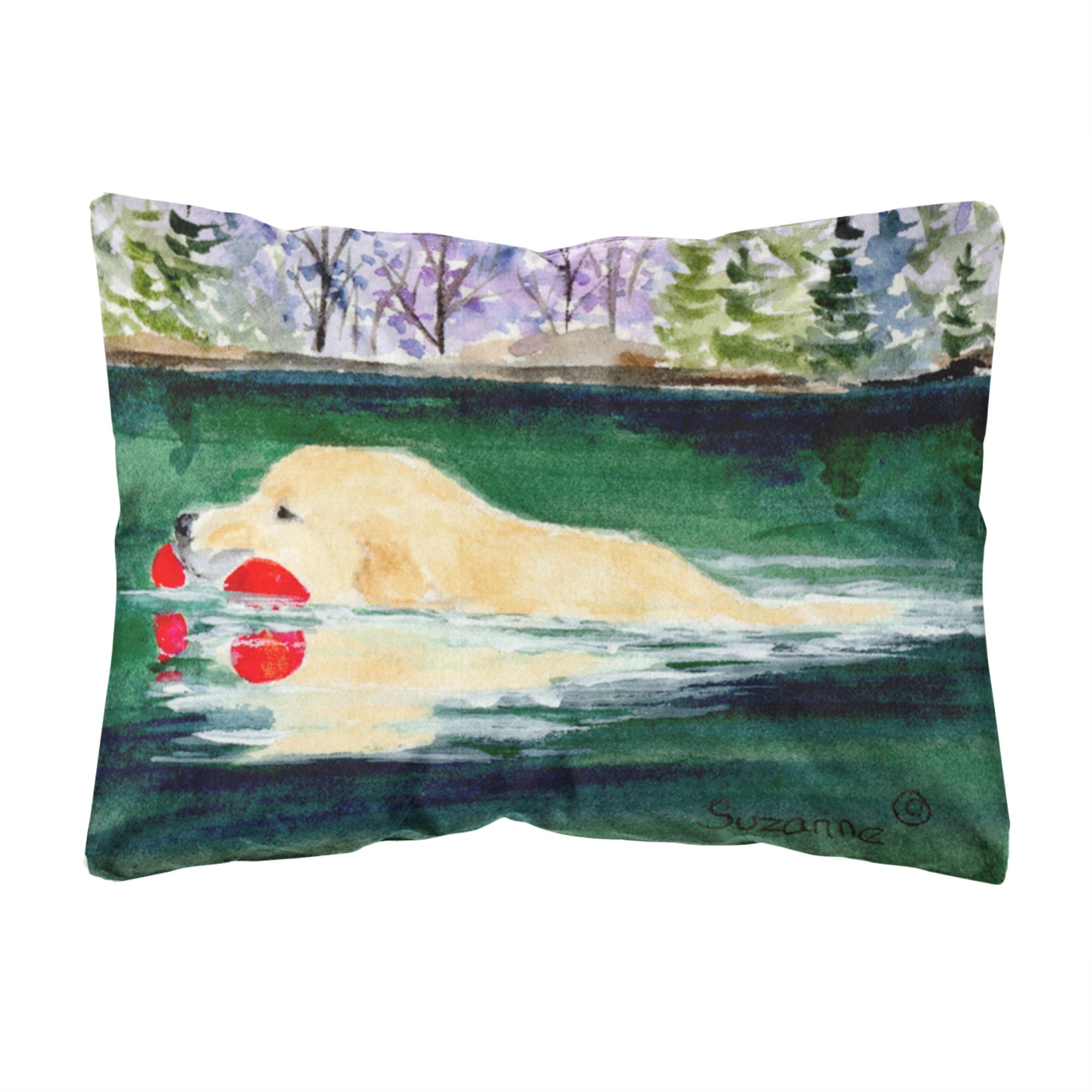 Caroline'S Treasures Ss8935Pw1216 Golden Retriever Decorative Canvas Fabric Pillow, Large, Multicolor