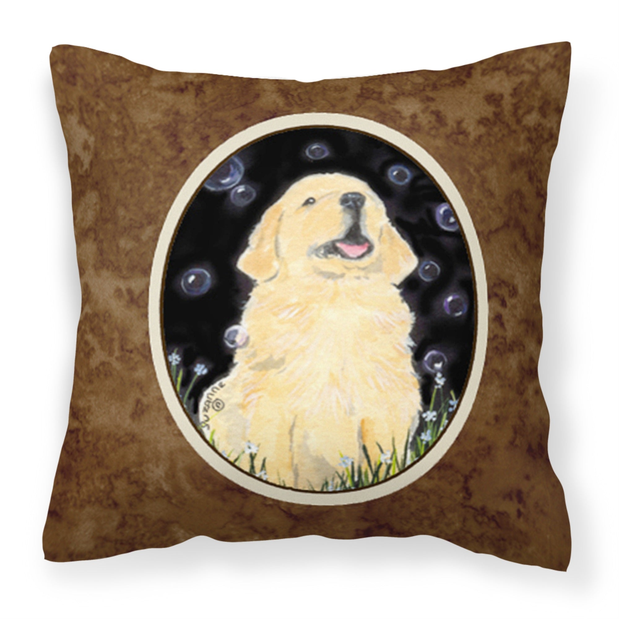 Caroline'S Treasures Ss8939Pw1414 Golden Retriever Decorative Canvas Fabric Pillow, Large, Multicolor