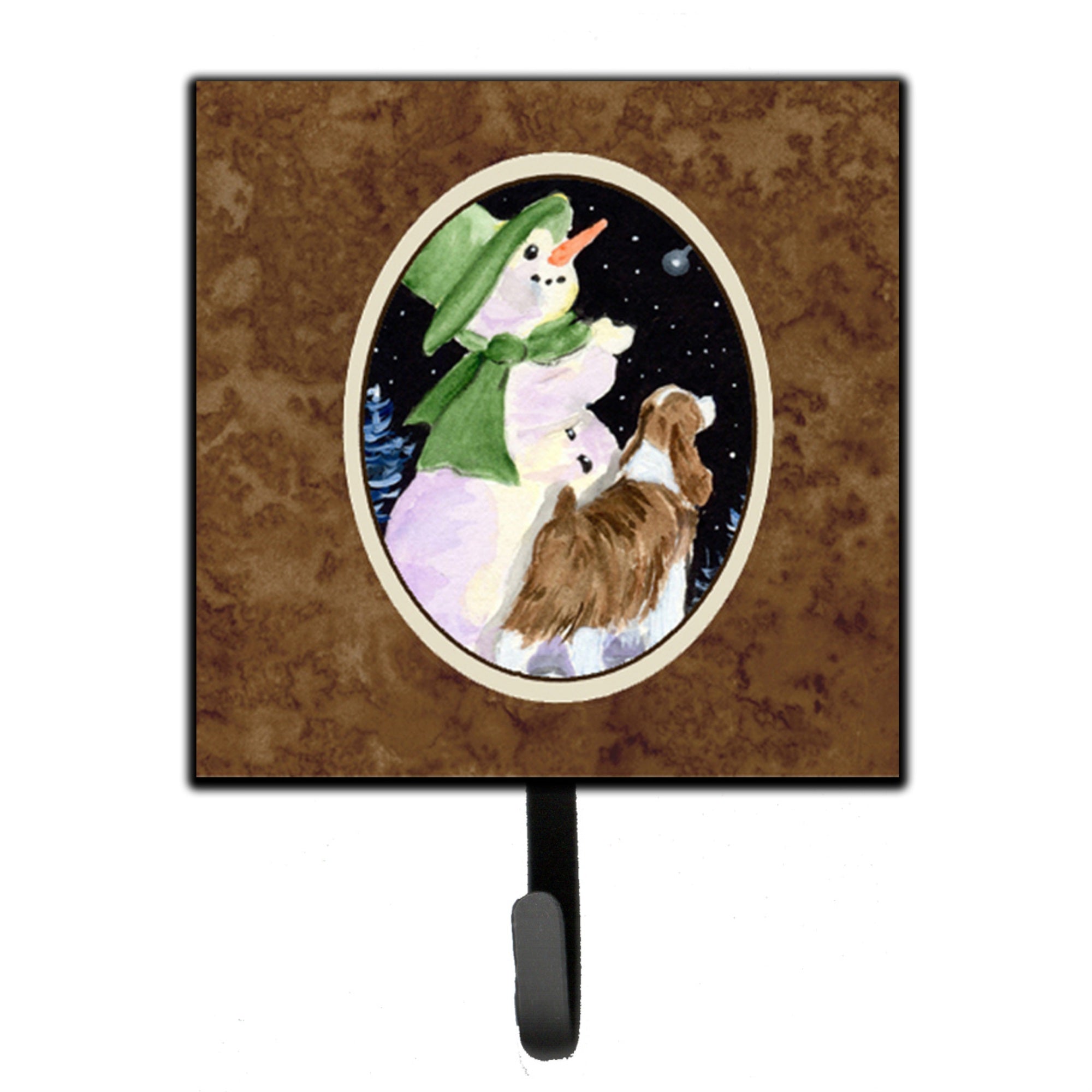 Caroline'S Treasures Ss8949Sh4 Snowman With Springer Spaniel Leash Holder Or Key Hook, Small, Multicolor