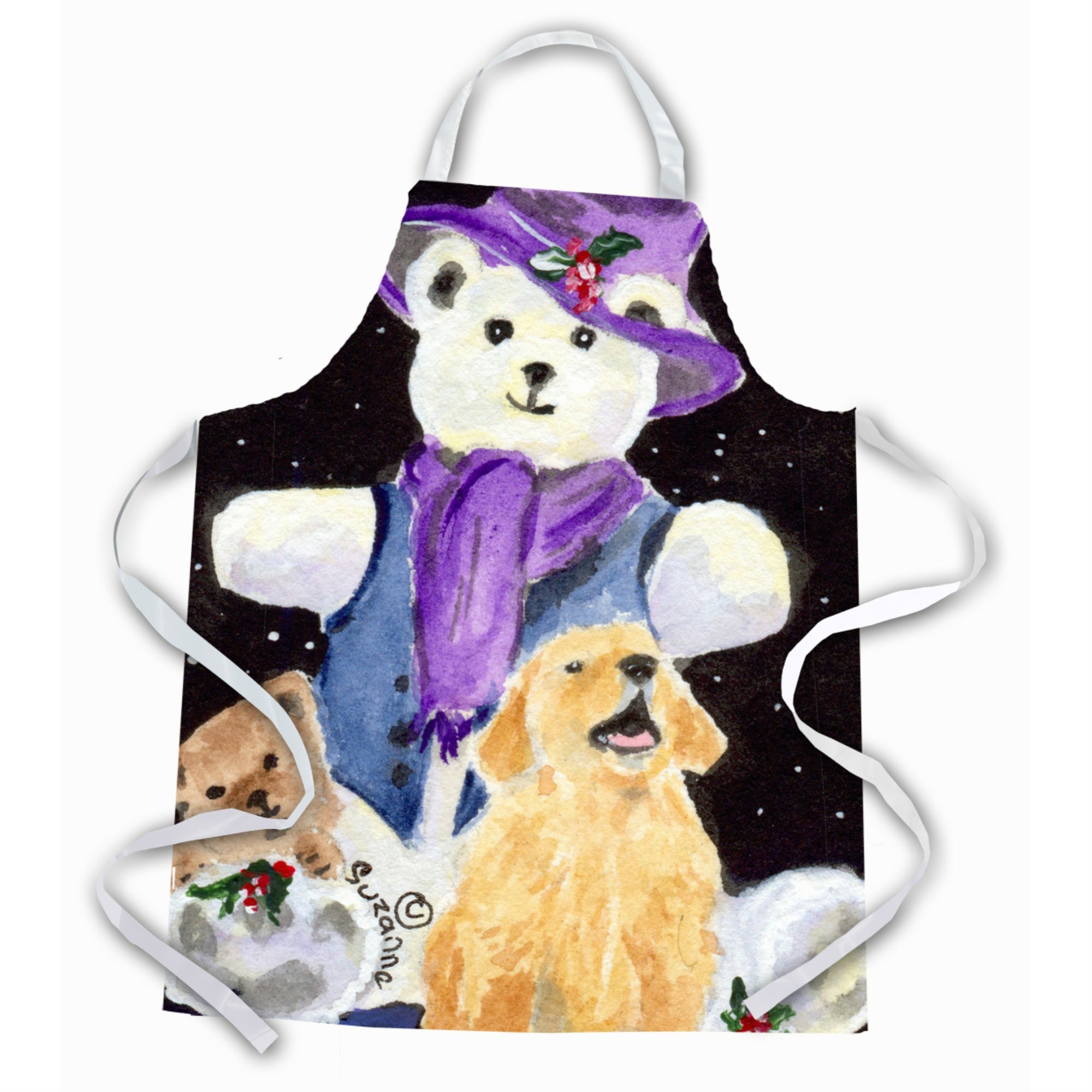 Caroline'S Treasures Ss8954Apron Golden Retriever Apron, Large, Multicolor