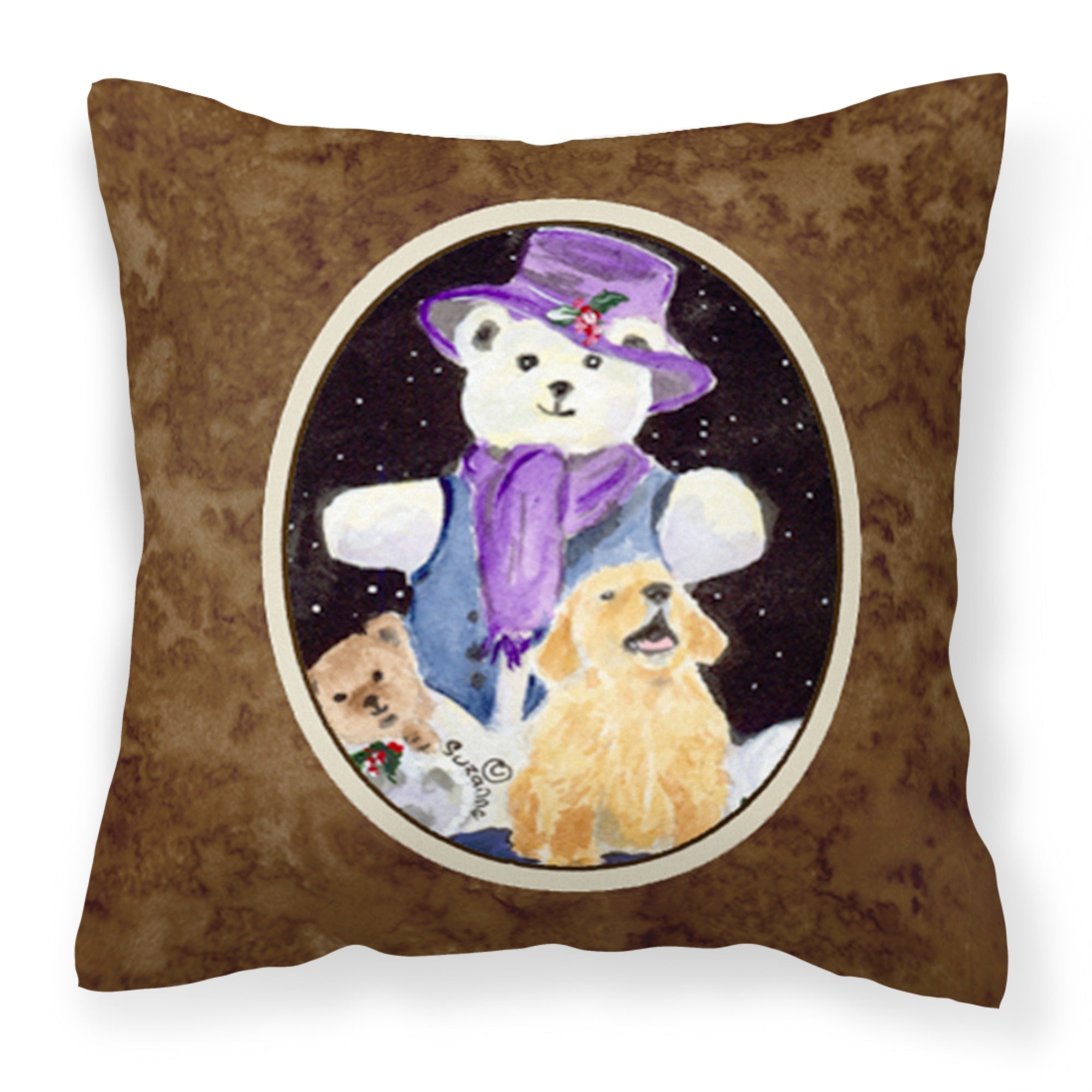 Caroline'S Treasures Ss8954Pw1414 Golden Retriever Decorative Canvas Fabric Pillow, Large, Multicolor