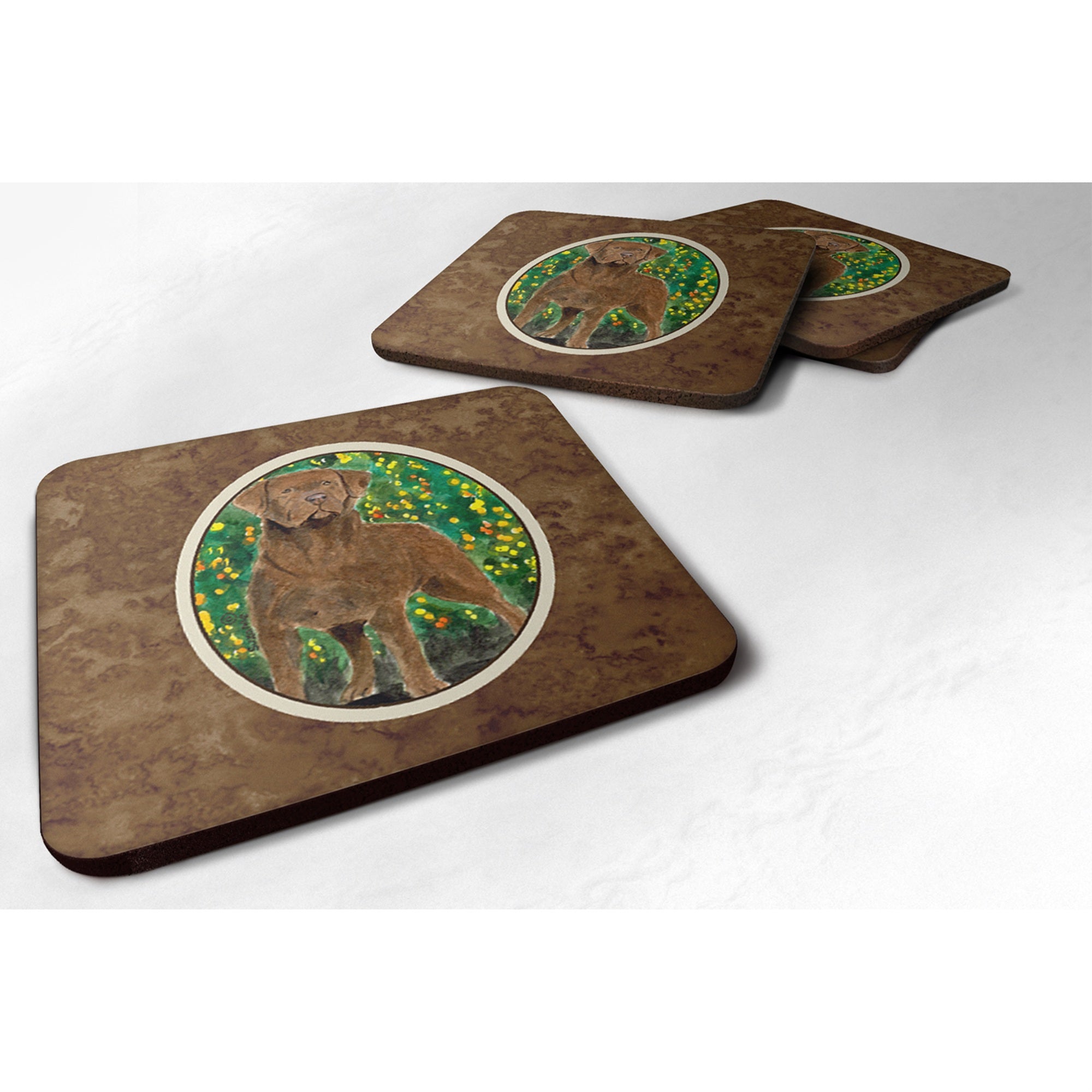Caroline'S Treasures Ss8969Fc Chesapeake Bay Retriever Foam Coasters (Set Of 4), 3.5 H X 3.5 W, Multicolor
