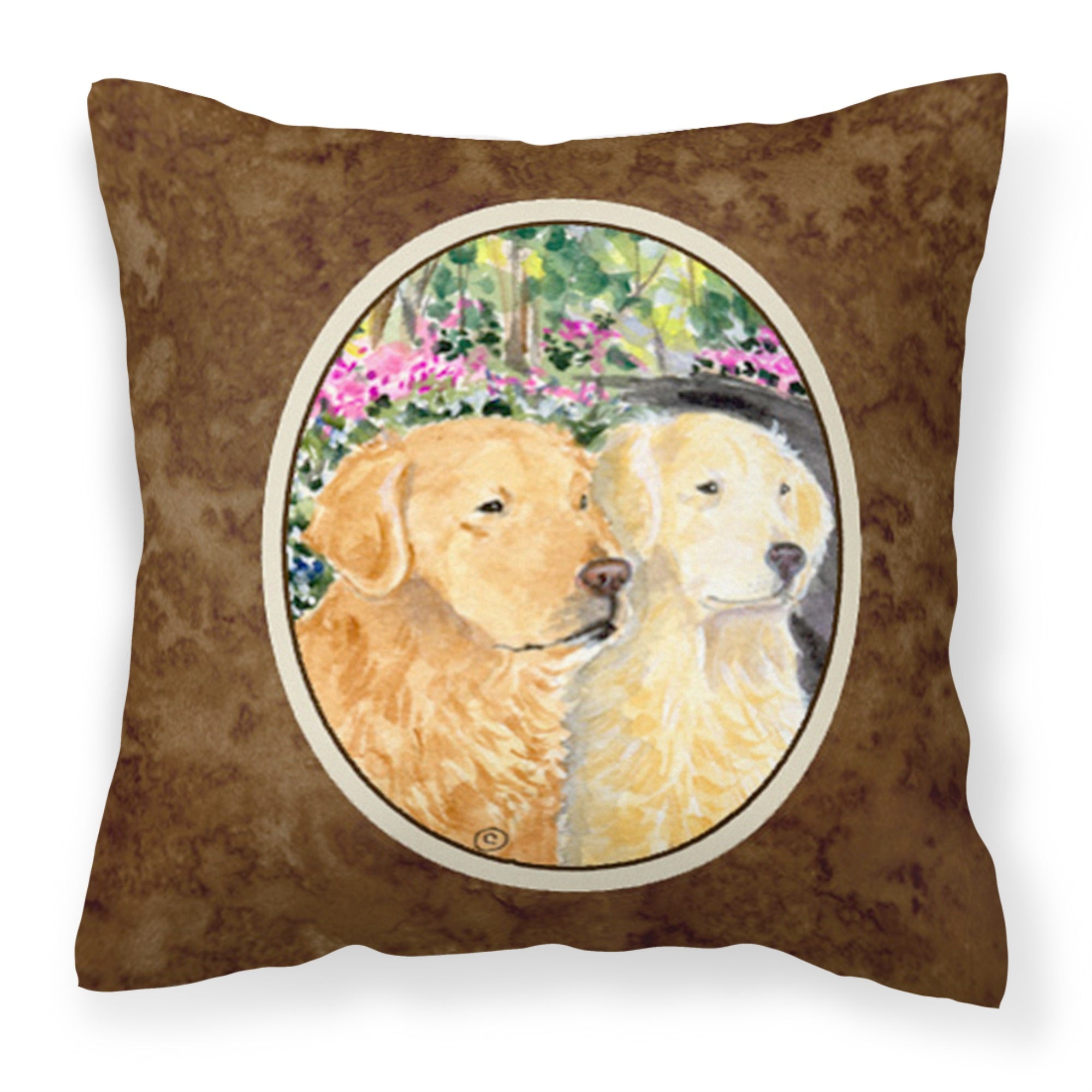 Caroline'S Treasures Ss8974Pw1414 Golden Retriever Decorative Canvas Fabric Pillow, Large, Multicolor
