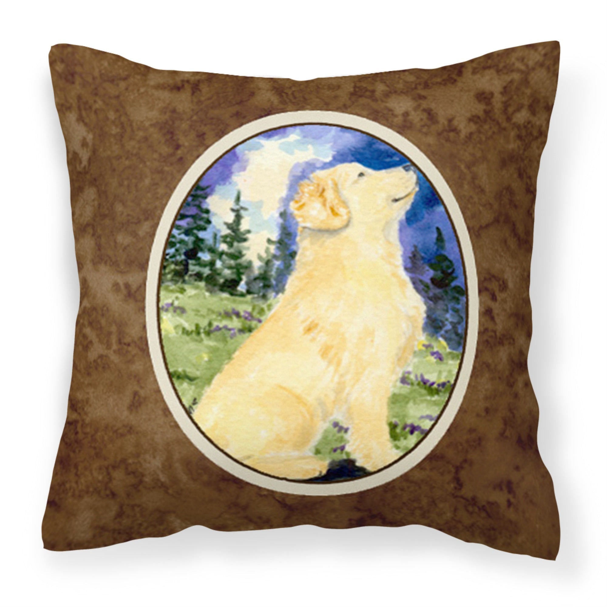 Caroline'S Treasures Ss8977Pw1414 Golden Retriever Decorative Canvas Fabric Pillow, Large, Multicolor
