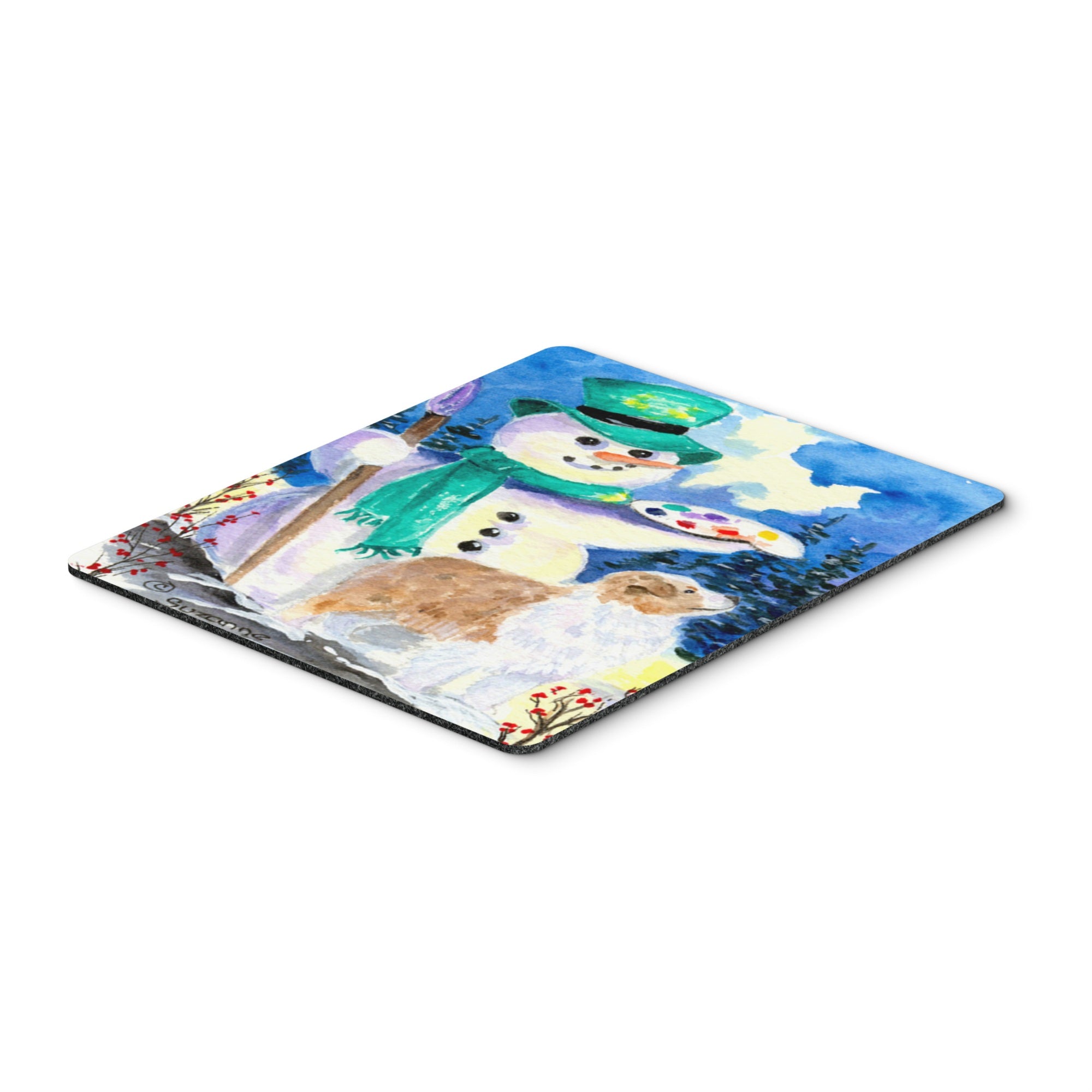 Caroline'S Treasures Snowman With Australian Shepherd Mouse Pad/Hot Pad/Trivet (Ss8996Mp)