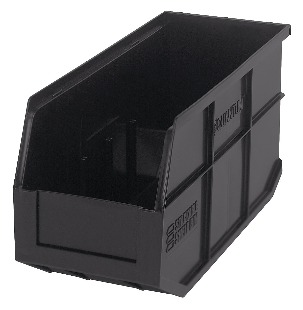 Stackable Shelf Bin, 6"W x 14"D x 7"H, autoclavable up to 250F, polypropylene, black, made in USA, case of 6