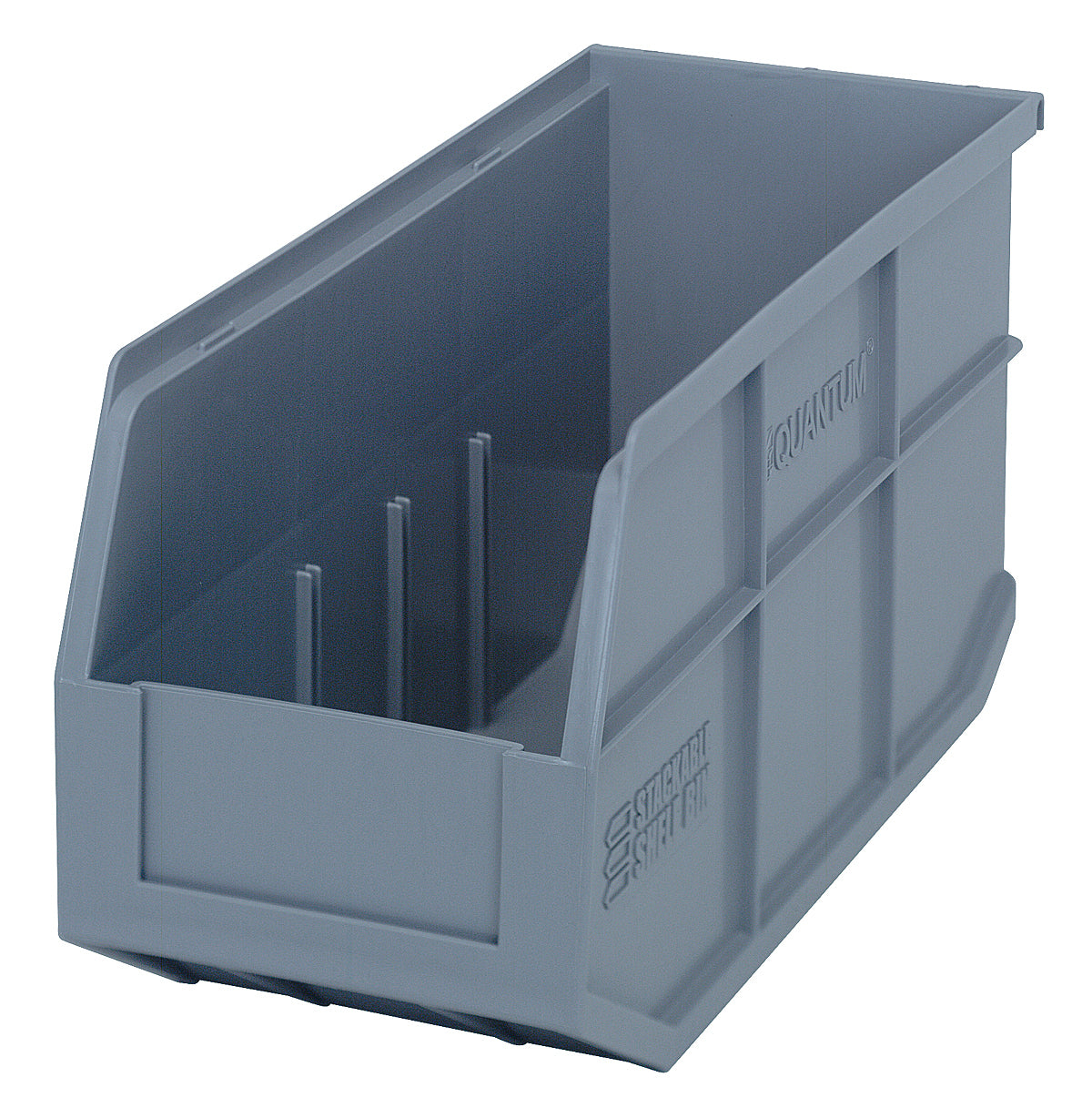 Stackable Shelf Bin, 6"W x 14"D x 7"H, autoclavable up to 250F, polypropylene, gray, made in USA, case of 6