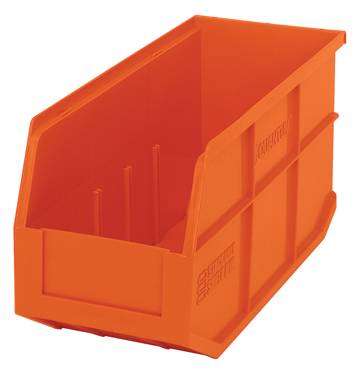 Stackable Shelf Bin, 6"W x 14"D x 7"H, autoclavable up to 250F, polypropylene, orange, made in USA, case of 6