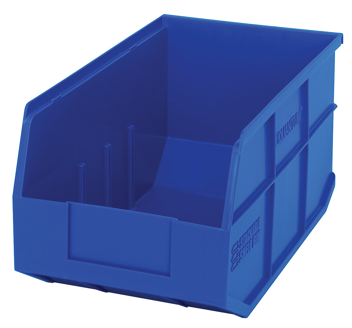 Stackable Shelf Bin, 8-1/4"W x 14"D x 7"H, autoclavable up to 250F, polypropylene, blue, made in USA, case of 12