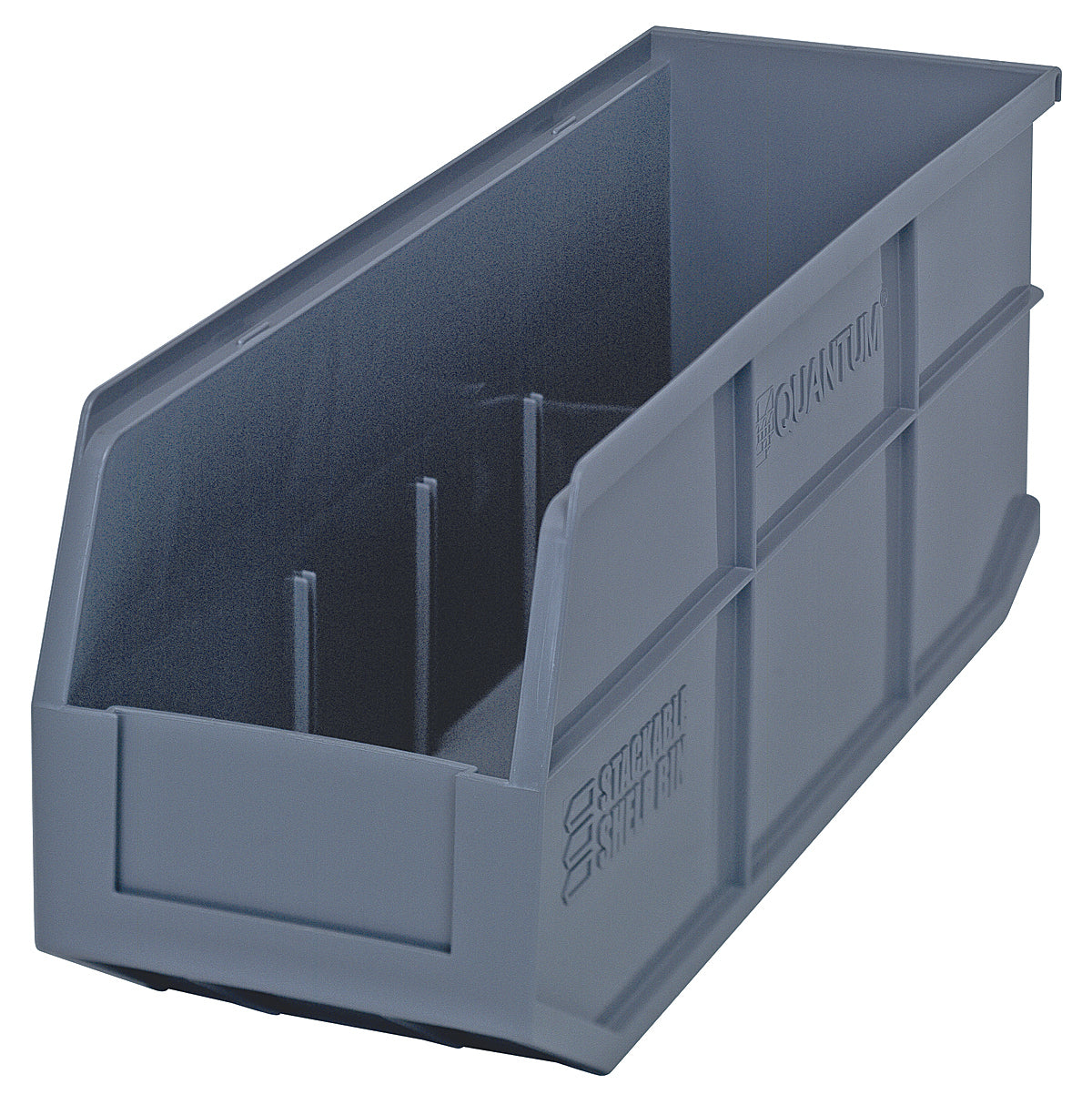 Stackable Shelf Bin, 6"W x 18"D x 7"H, autoclavable up to 250F, polypropylene, gray, made in USA, case of 6