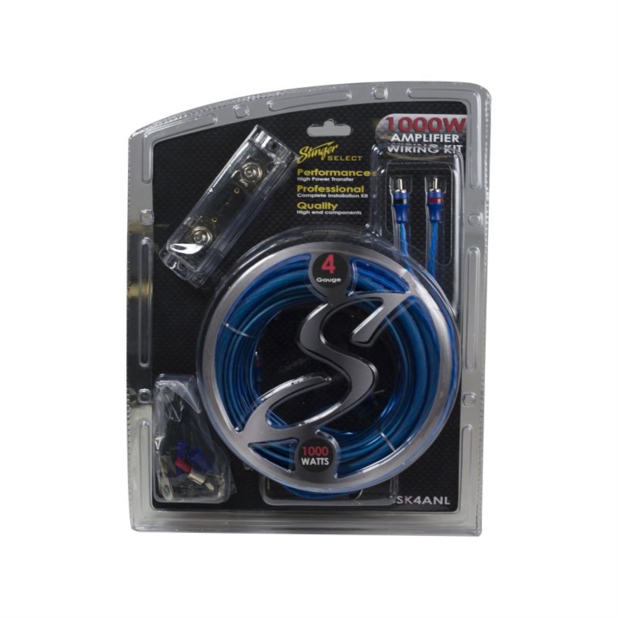 STINGER SELECT 4GA 1000W AMPLIFIER WIRING KIT W/100 AMP ANL FUSEHOLDER
