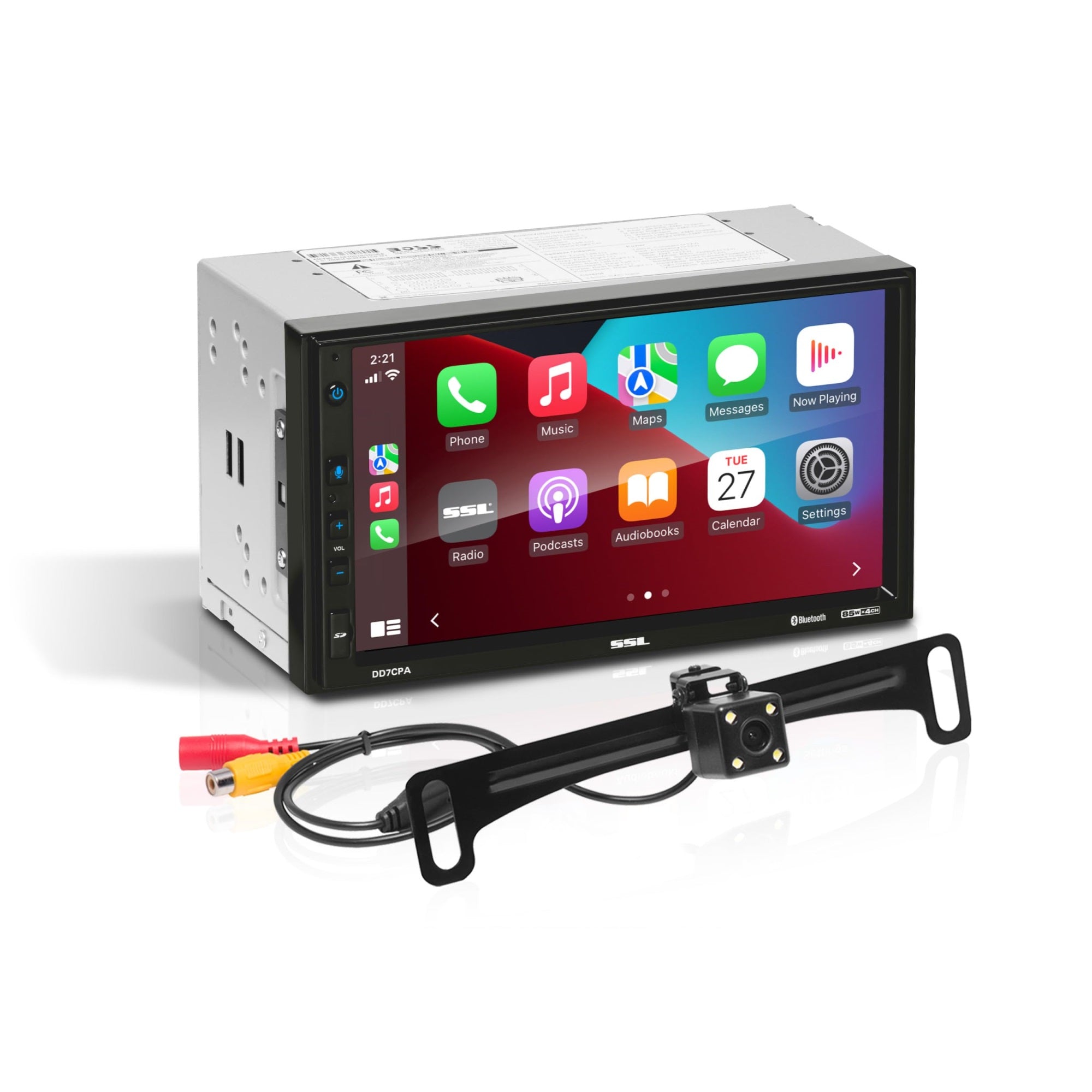 Sound Storm Laboratories Dd7Cpa-C Car Audio Stereo - Apple Carplay Android Auto, Double Din 7 Inch Touchscreen, Bluetooth Audio And Hands-Free Calling, No Cd Dvd Player, Radio Receiver, Backup Camera