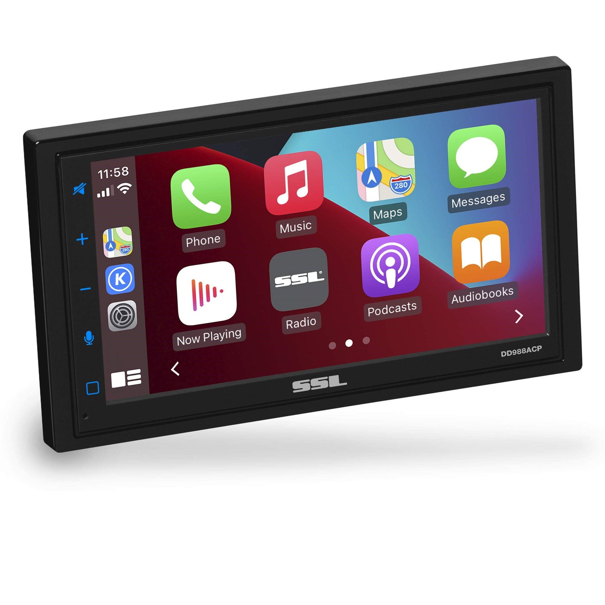 Sound Storm Laboratories Dd988Acp Car Audio Stereo System - Apple Carplay Android Auto, Double-Din 6.75 Inch Capacitive Touchscreen, Bluetooth Audio And Hands-Free Calling, No Cd Player