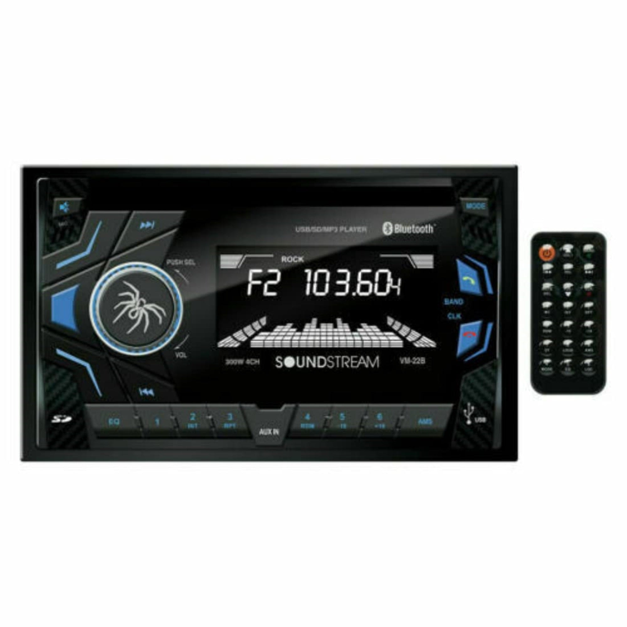Soundstream Wm-22B Single Din Digital Media Receiver With 32Gb Sd/Usb Playback/Am/Fm Receiver/Bluetooth