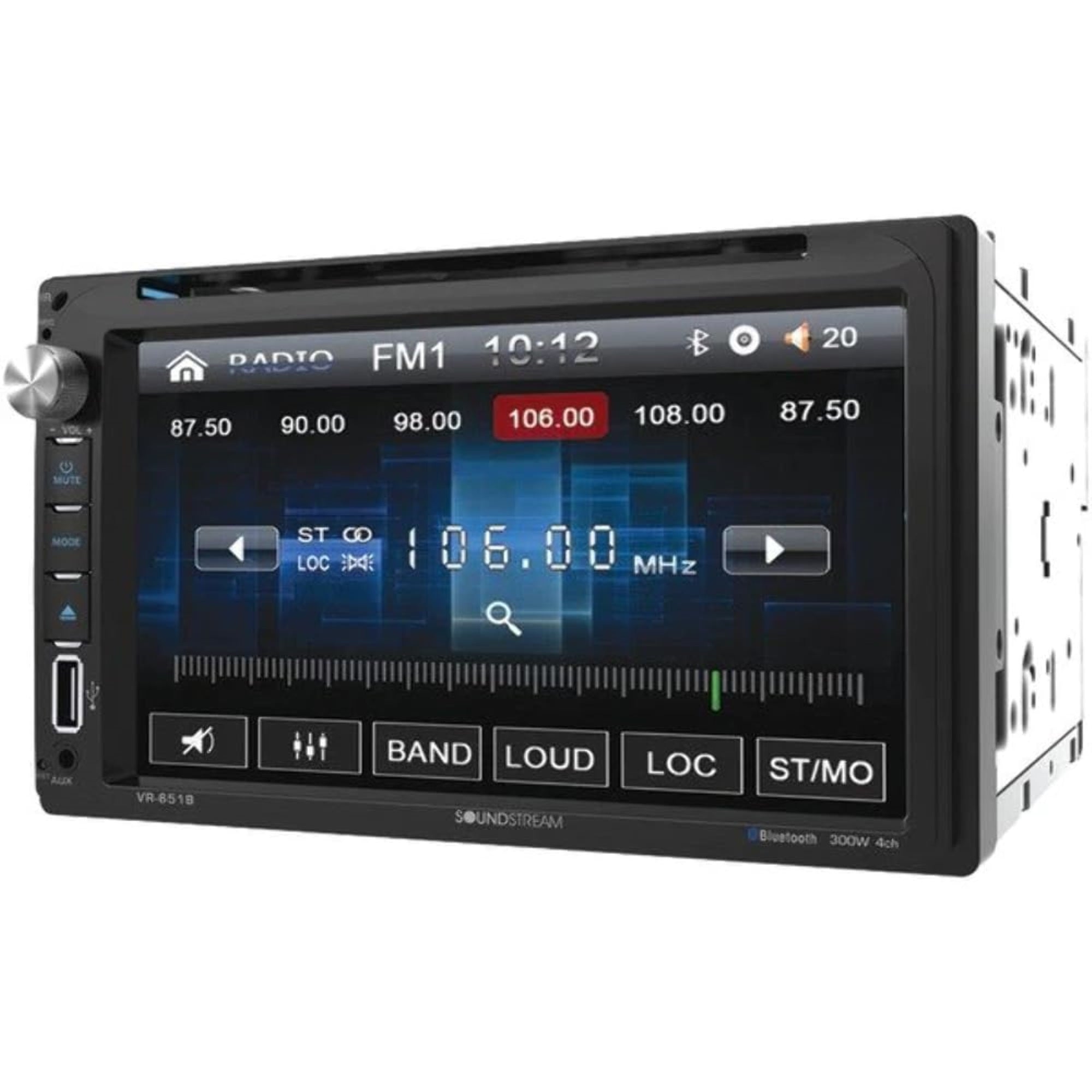 Soundstream Vr-651B, 7 Inch Double Din Touchscreen Dvd Car Stereo, Android Mhl Phonelink Auto Radio With Bluetooth And Built In Eq, 2-Din Multimedia Receiver Am/Fm Sd Usb