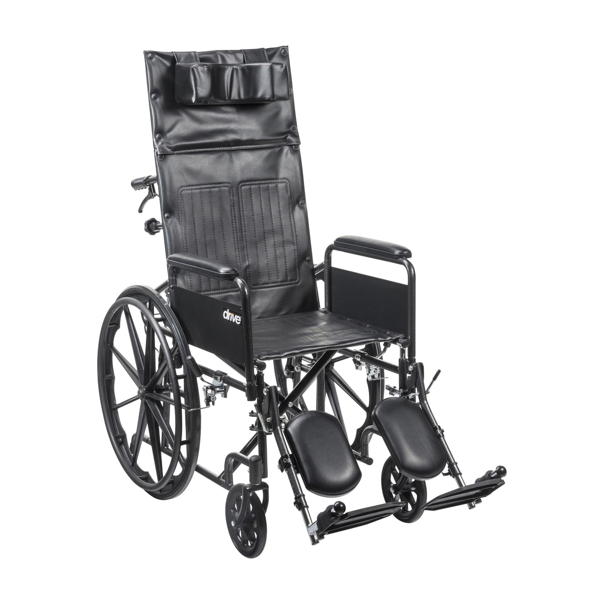 Silver Sport Full-Reclining Wheelchair, Full Arms, 18 Seat