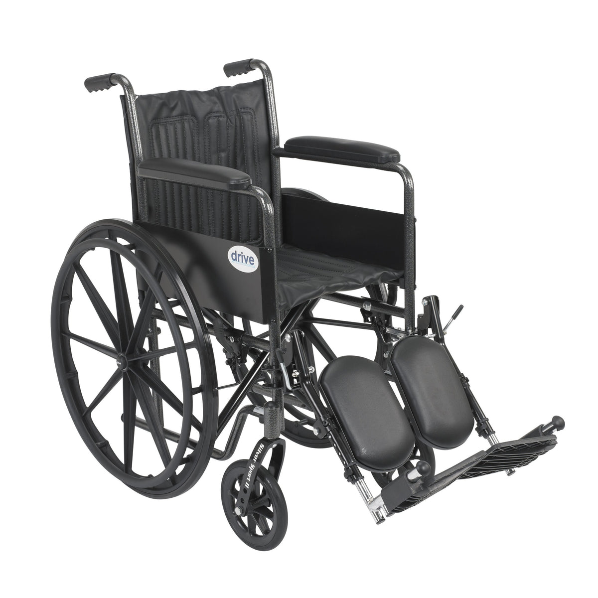 Silver Sport 2 Wheelchair, Non Removable Fixed Arms, Elevating Leg Rests, 18 Seat