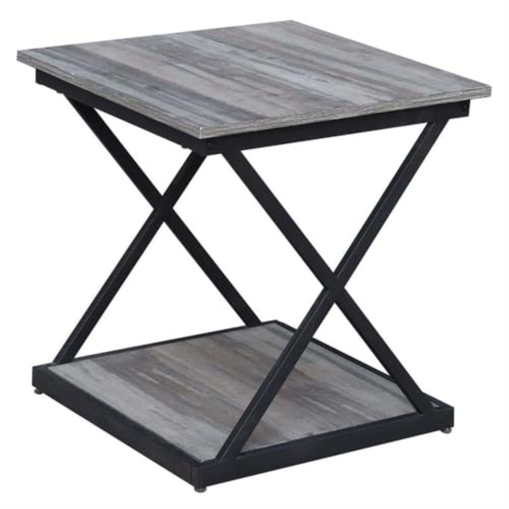 Stella Side Table - Weathered Gray/Black