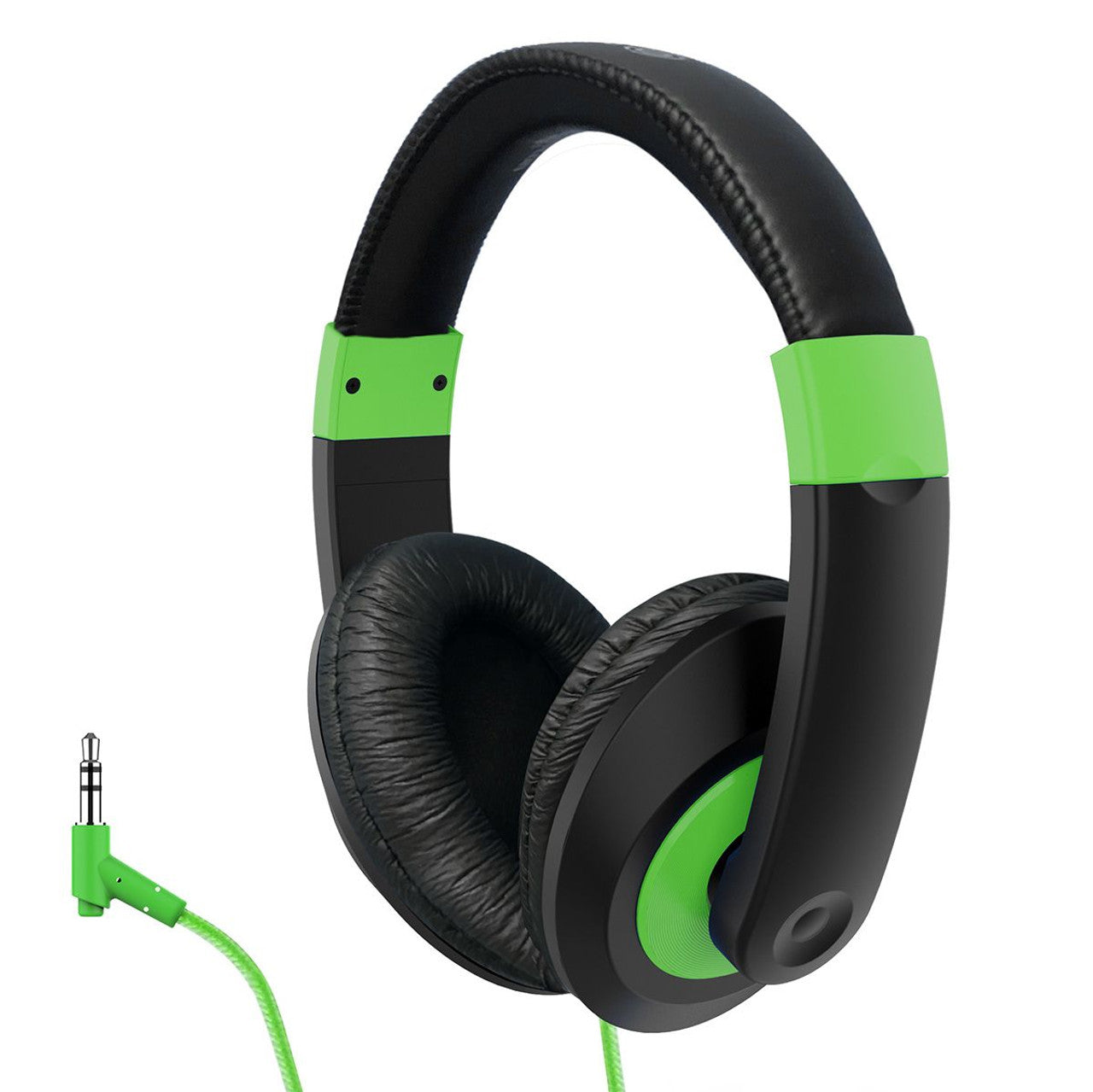 Smart-Trek Deluxe Stereo Headphone With Green Accents, In-Line Volume Control And 3.5Mm Trs Plug - 50 Pack