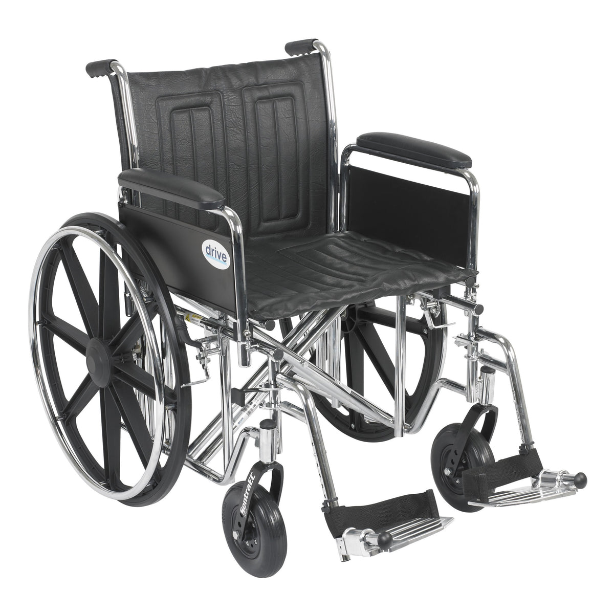 Sentra Ec Heavy Duty Wheelchair, Detachable Full Arms, Swing Away Footrests, 20 Seat