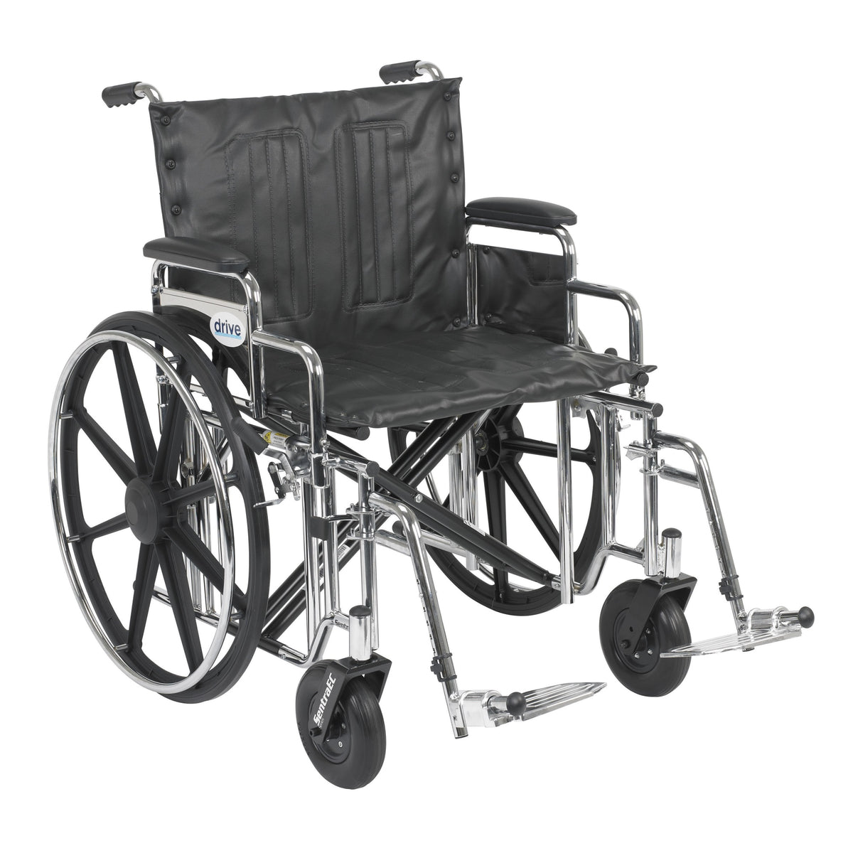 Sentra Extra Heavy Duty Wheelchair, Detachable Desk Arms, Swing Away Footrests, 22 Seat