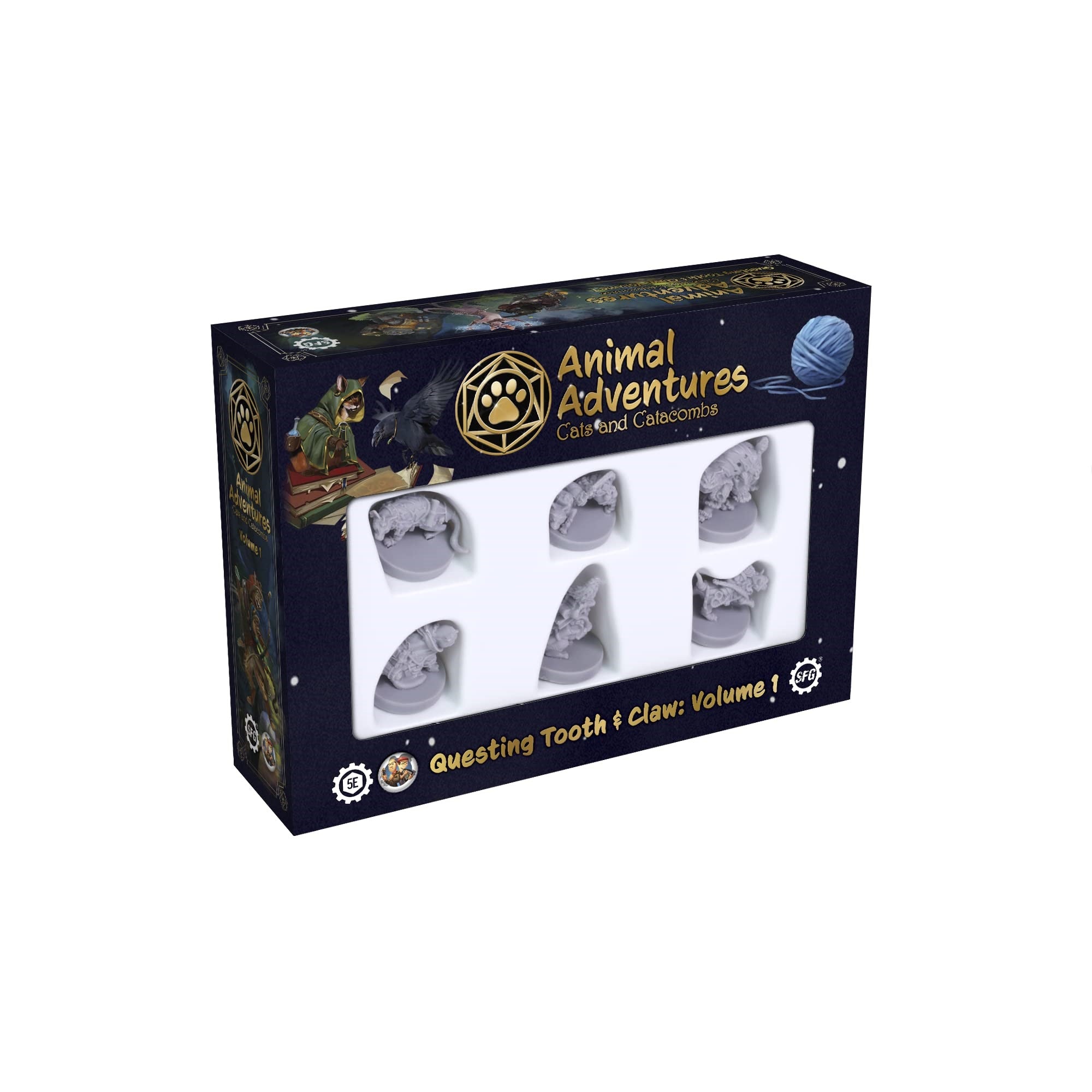 Steamforged Animal Adventures: Cats And Catacombs Questing Tooth And Claw Roleplaying Miniatures 5E Compatible Volume 1