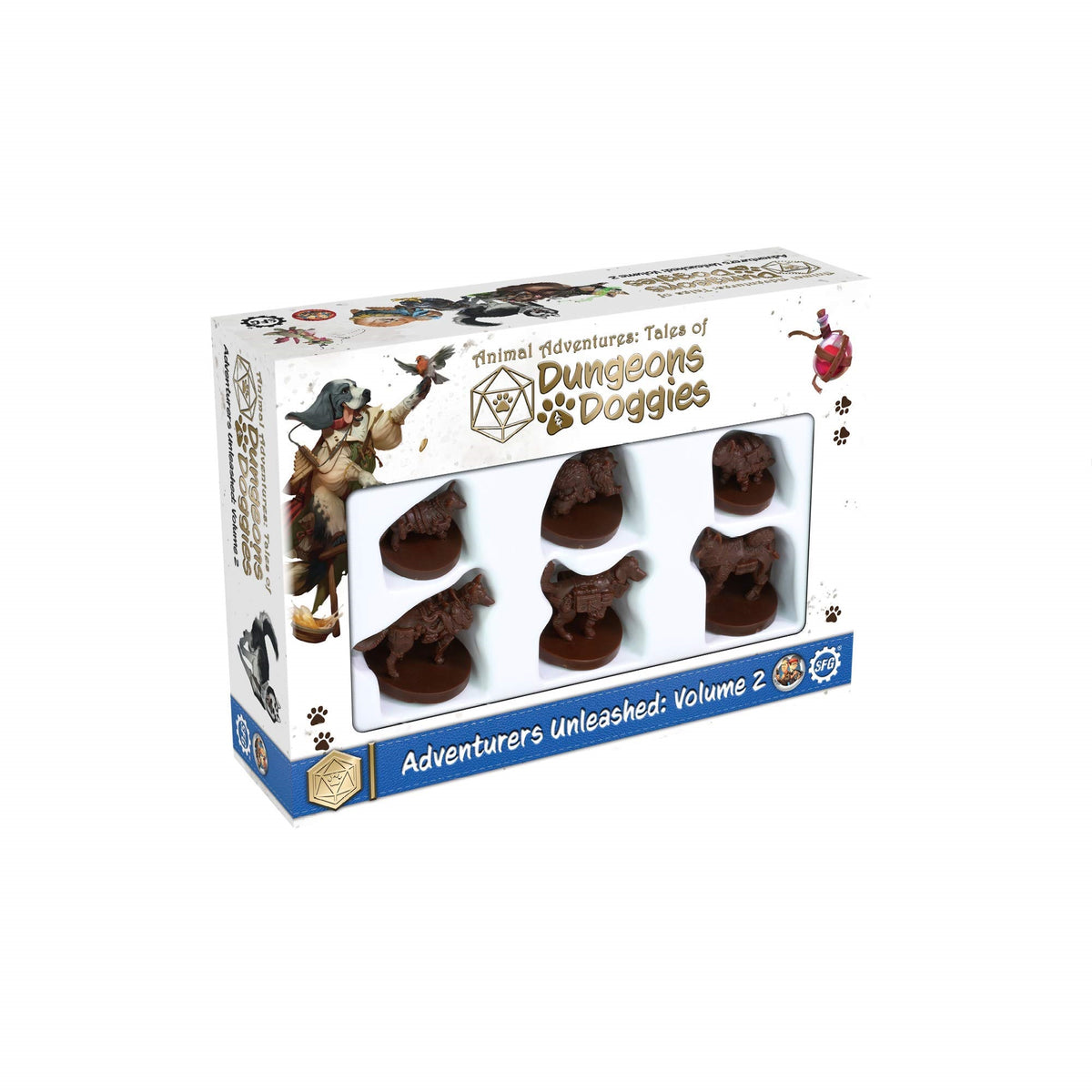 Steamforged Games Animal Adventures: Dungeons And Doggies Adventures Unleashed Roleplaying Miniatures 5E Compatible Volume 2