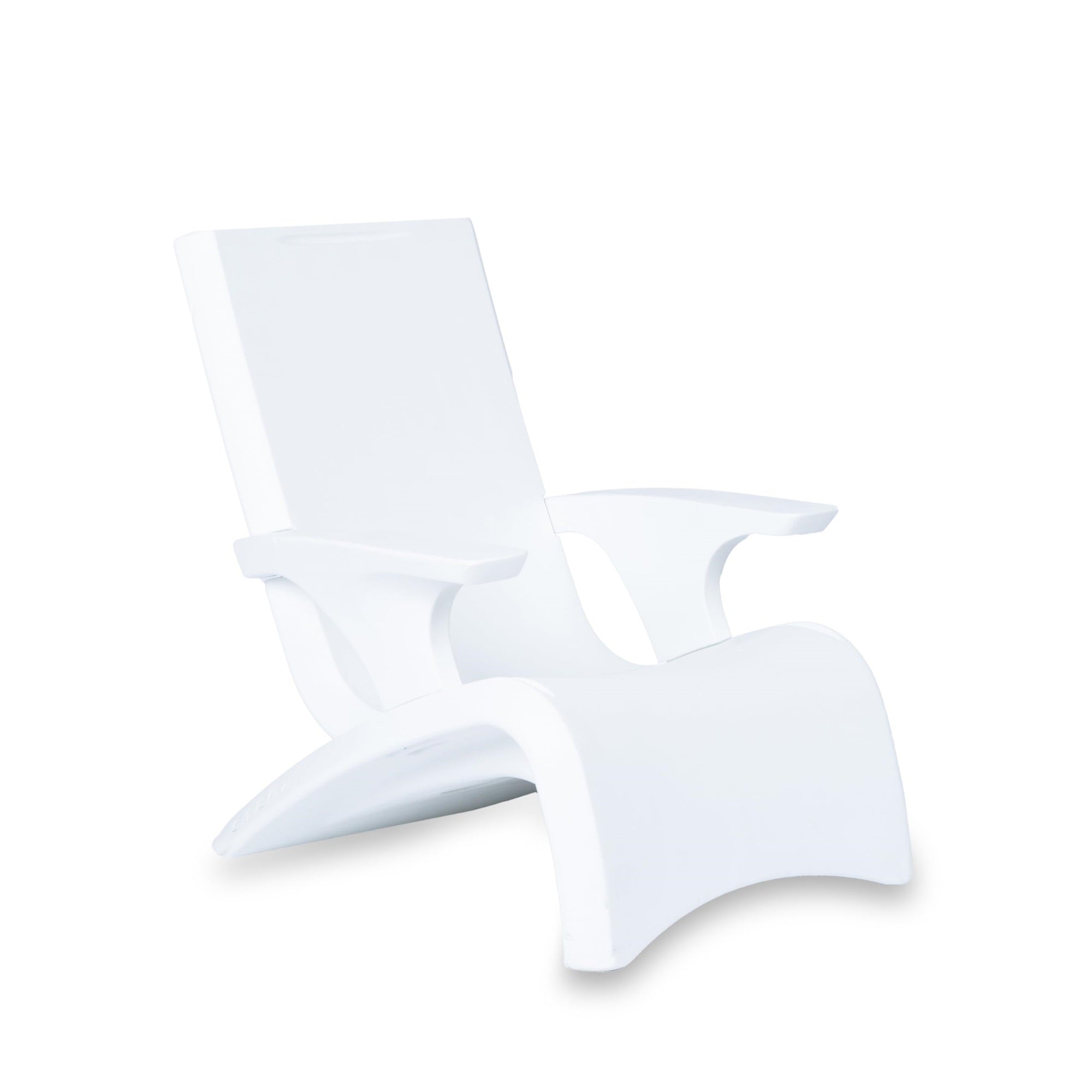 Step2 Vero Adirondack Chair, Stylish Poolside Lounger, Fade-Resistant, Waterproof Patio Furniture For Sun Shelf, Use In Pools Up To 9-Inches Of Water, Weighted, White