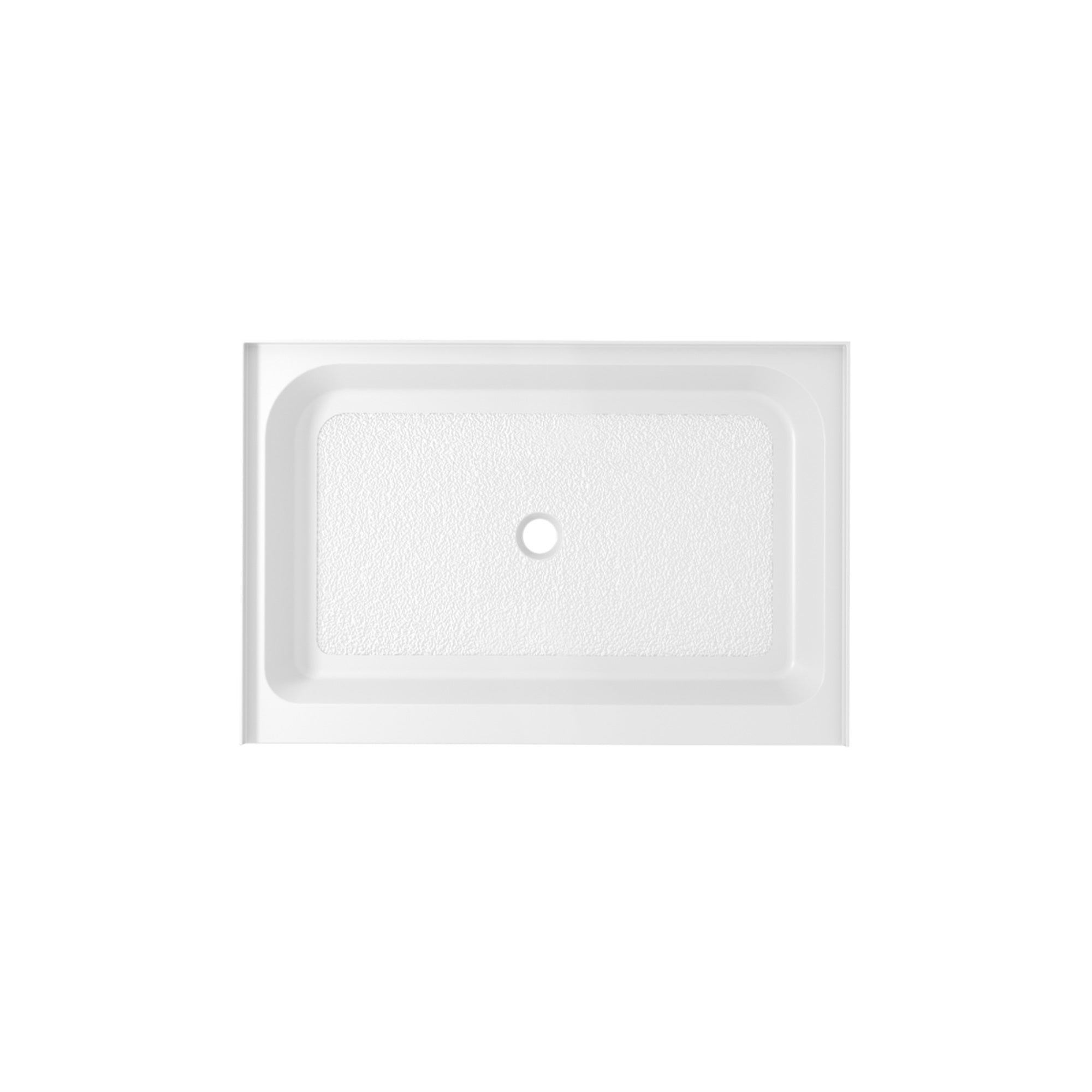 48X36 Inch Single Threshold Shower Tray Center Drain In Glossy White