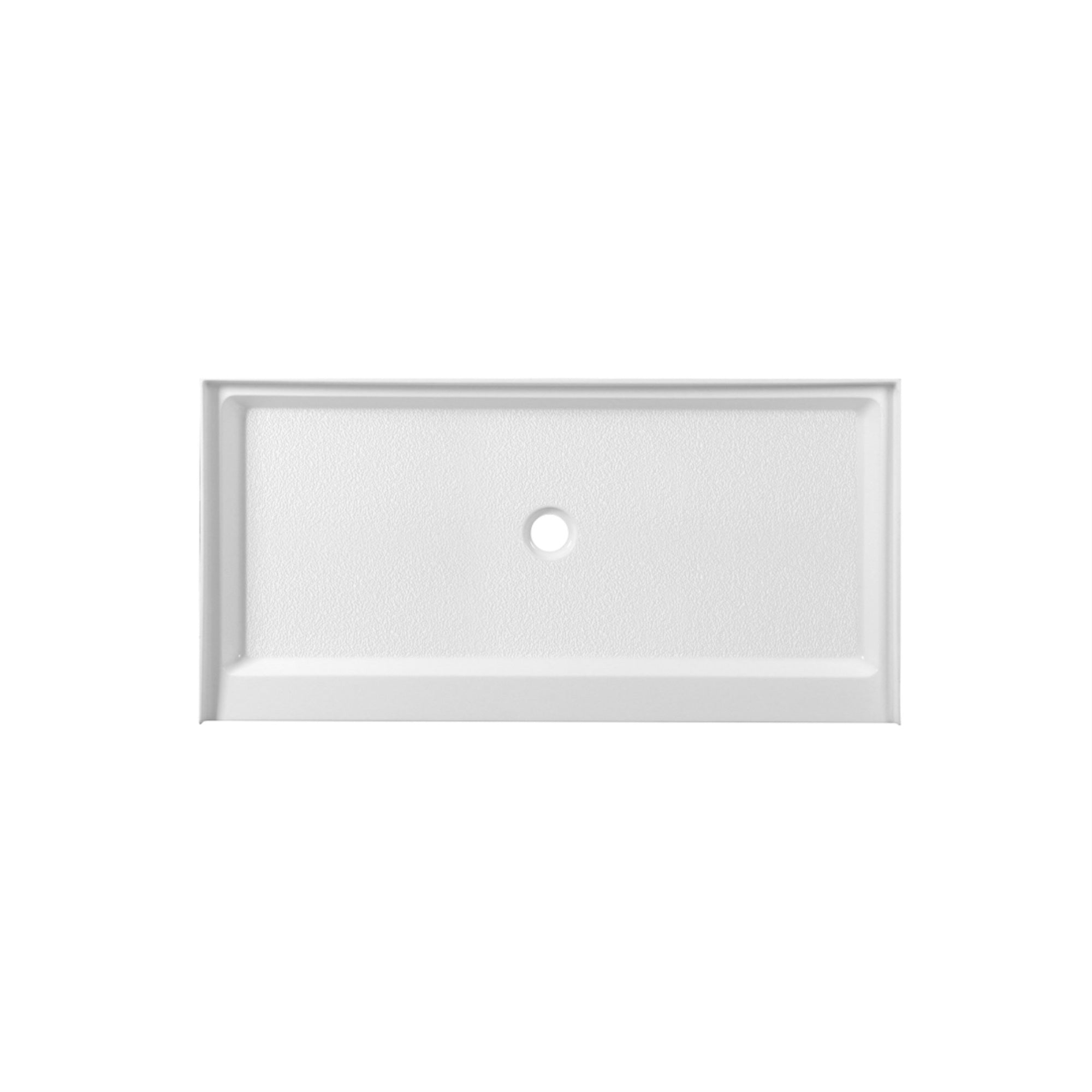 60X30 Inch Single Threshold Shower Tray Center Drain In Glossy White
