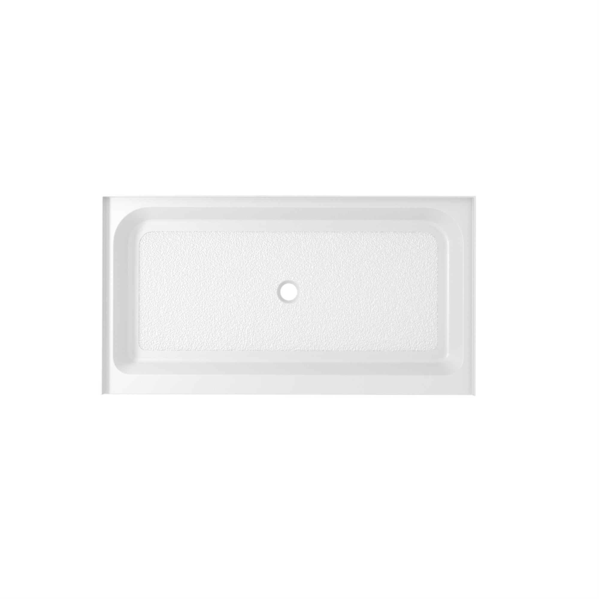 60X32 Inch Single Threshold Shower Tray Center Drain In Glossy White
