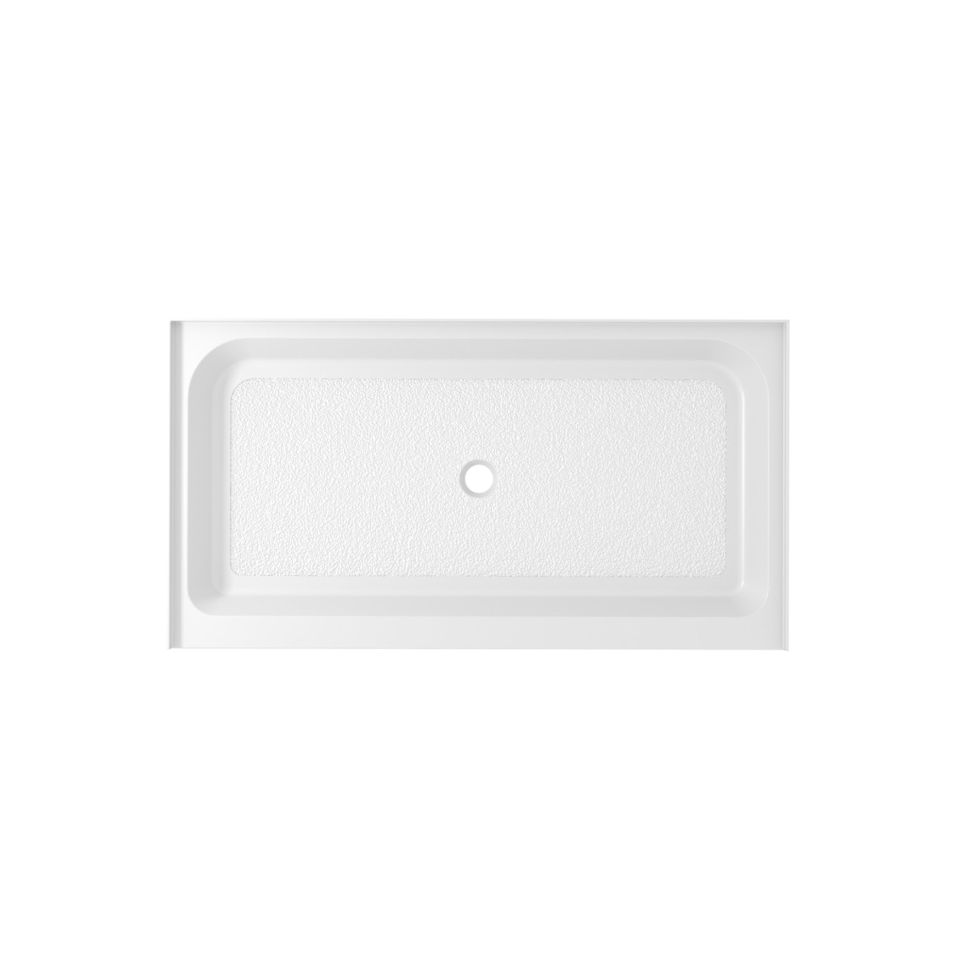 60X36 Inch Single Threshold Shower Tray Center Drain In Glossy White