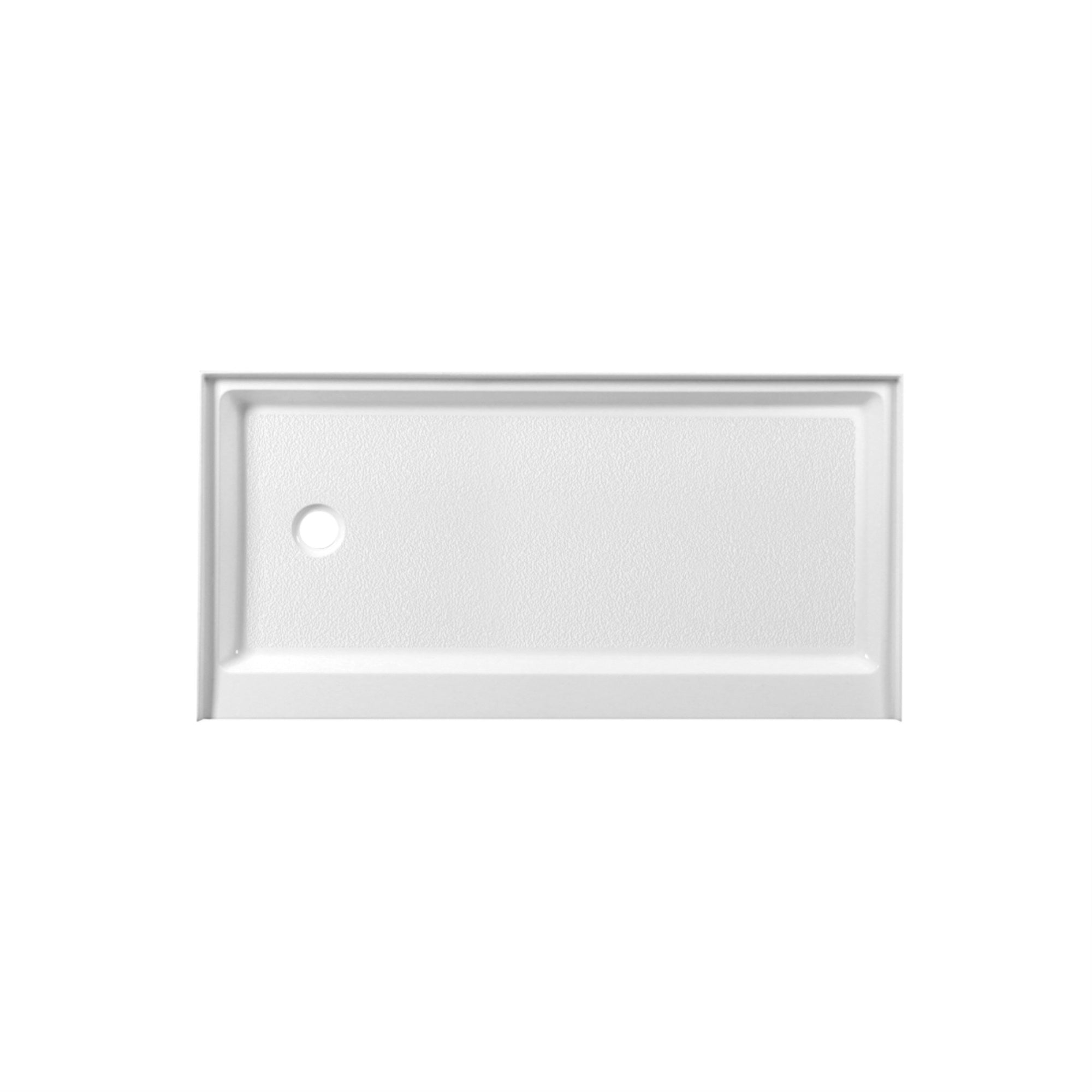 60X30 Inch Single Threshold Shower Tray Left Drain In Glossy White
