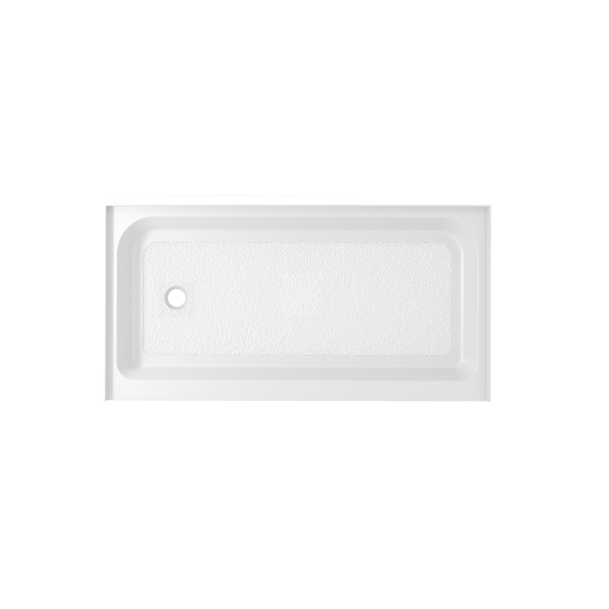 60X32 Inch Single Threshold Shower Tray Left Drain In Glossy White