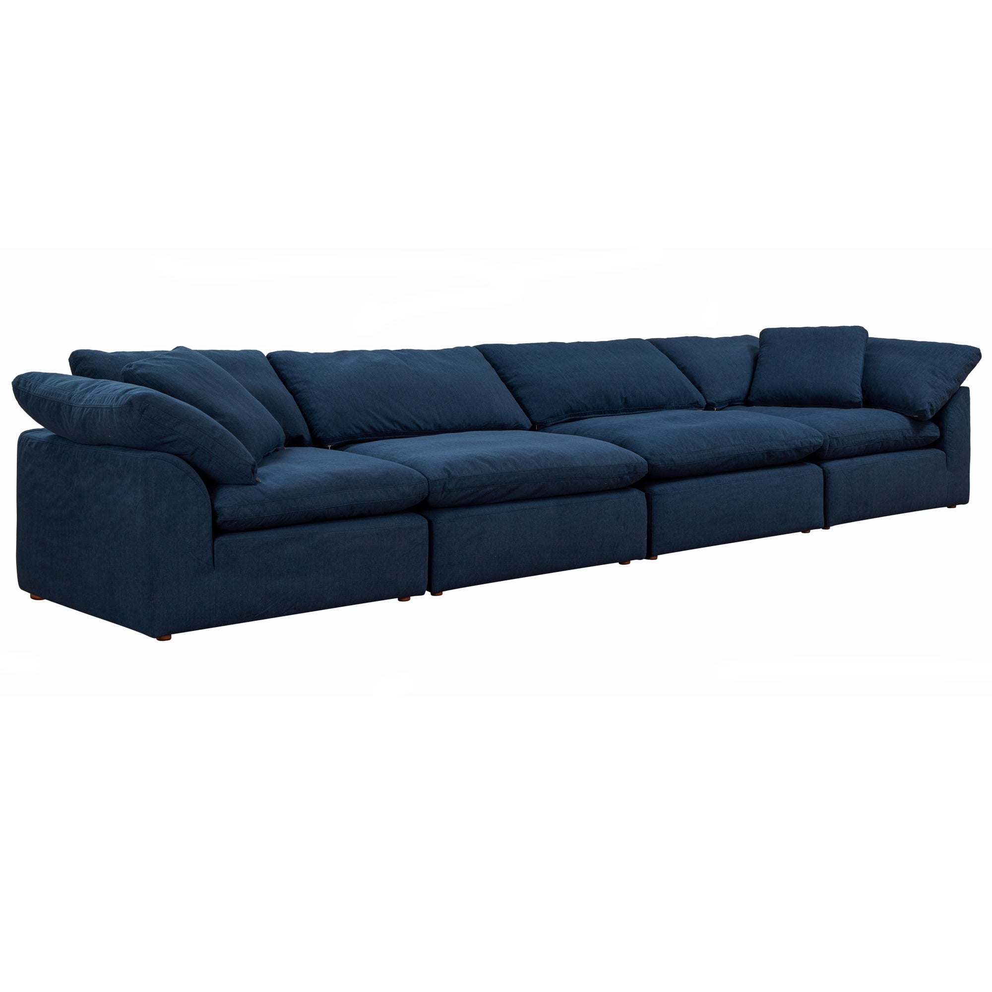 Sunset Trading Contemporary Puff Collection 4Pc Slipcovered Modular Sectional Sofa, Performance Fabric Washable Water-Resistant