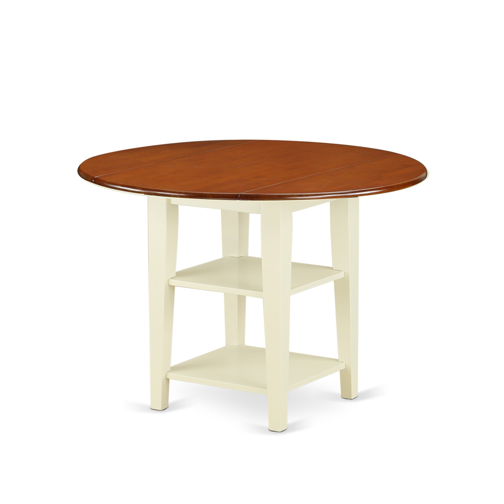 Suni5-Bmk-W 3 Piece Sudbury Set - Timeless Elegance For Your Dining Room. High-Quality Wood, Sturdy Legs, Convenient Storage. Buttermilk & Cherry Finish.