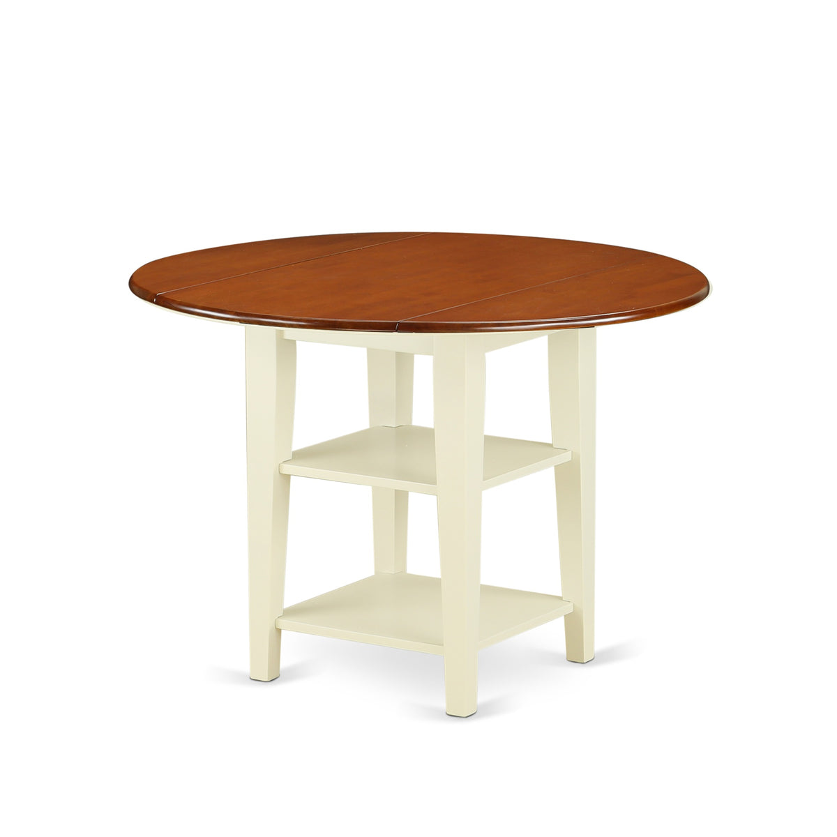 Suni5-Bmk-W 3 Piece Sudbury Set - Timeless Elegance For Your Dining Room. High-Quality Wood, Sturdy Legs, Convenient Storage. Buttermilk & Cherry Finish.