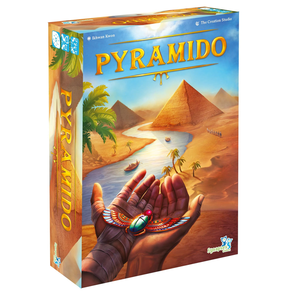Synapses Games: Pyramido - Tile & Worker Placement Game, Build Your Pyramid Brick By Brick, Family Game Night, For 2-4 Players,