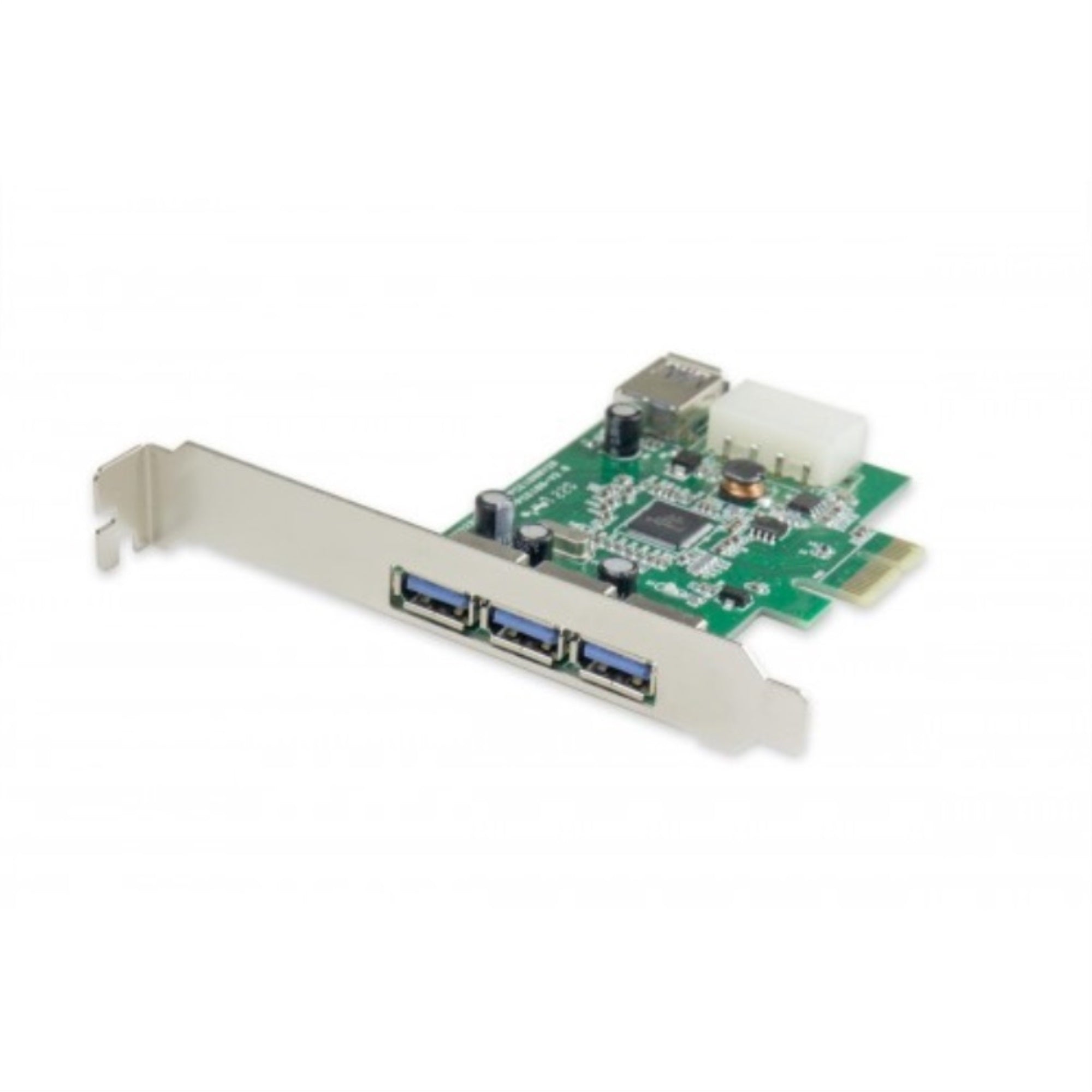 PCI-Express USB 3.0 3+1 Port Card, Etron Chipset, with LPB, Molex Power