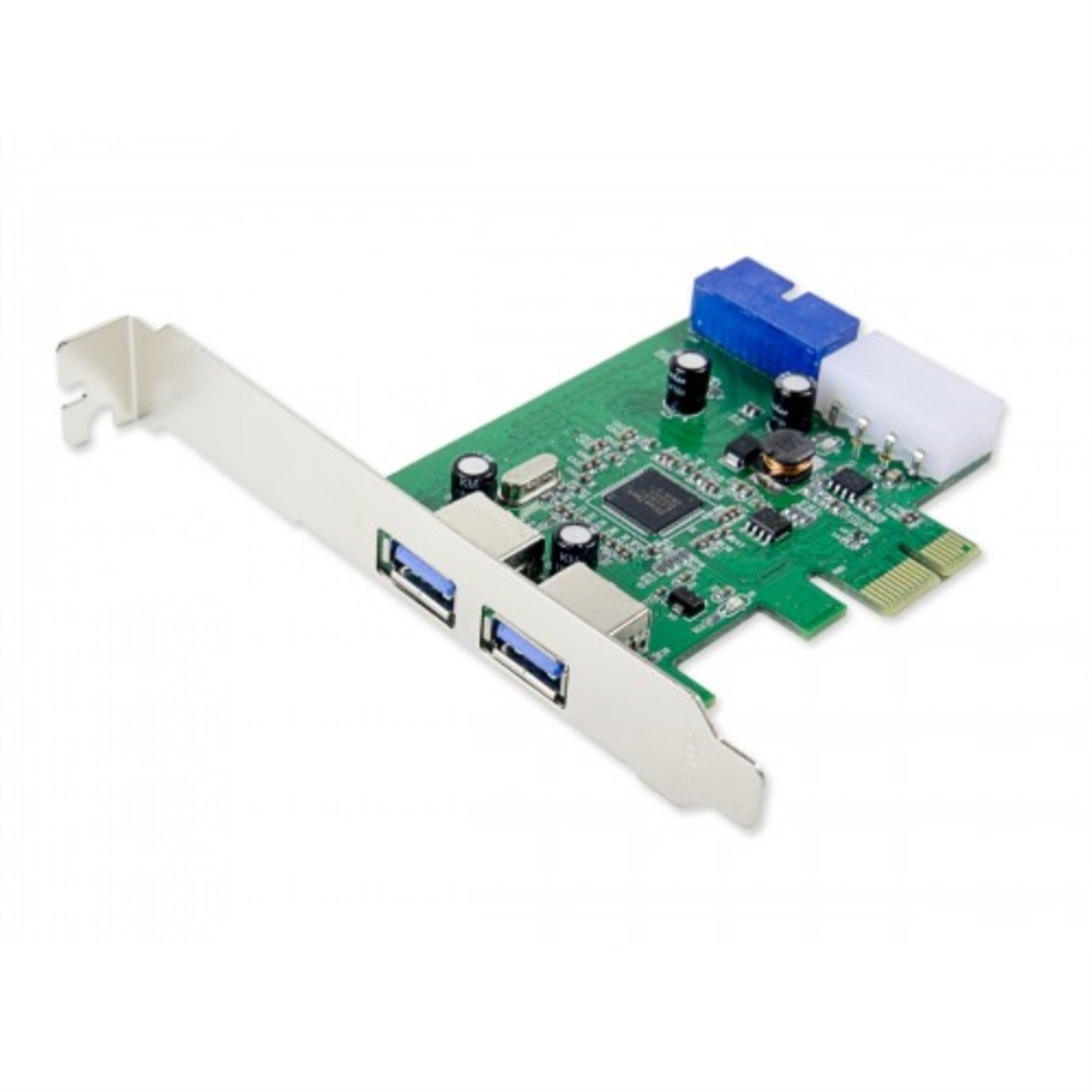 PCI-Express USB 3.0 2x External Port + 1x Header (2x Internal Port) Card, Etron Chipset, with LPB, Molex Power