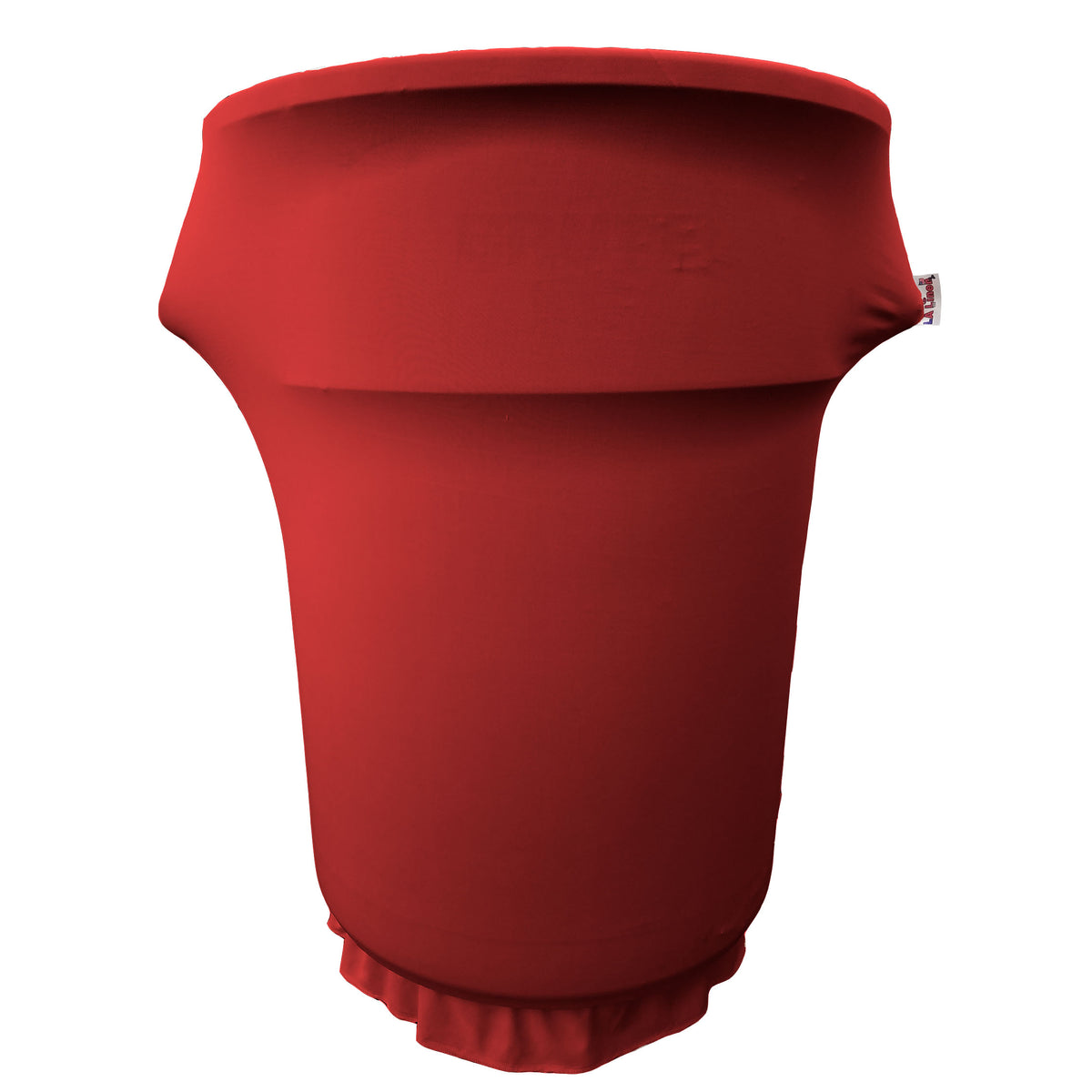 La Linen Spandex Cover Fitted For 55 Gallon Trash Can On Wheels, Red