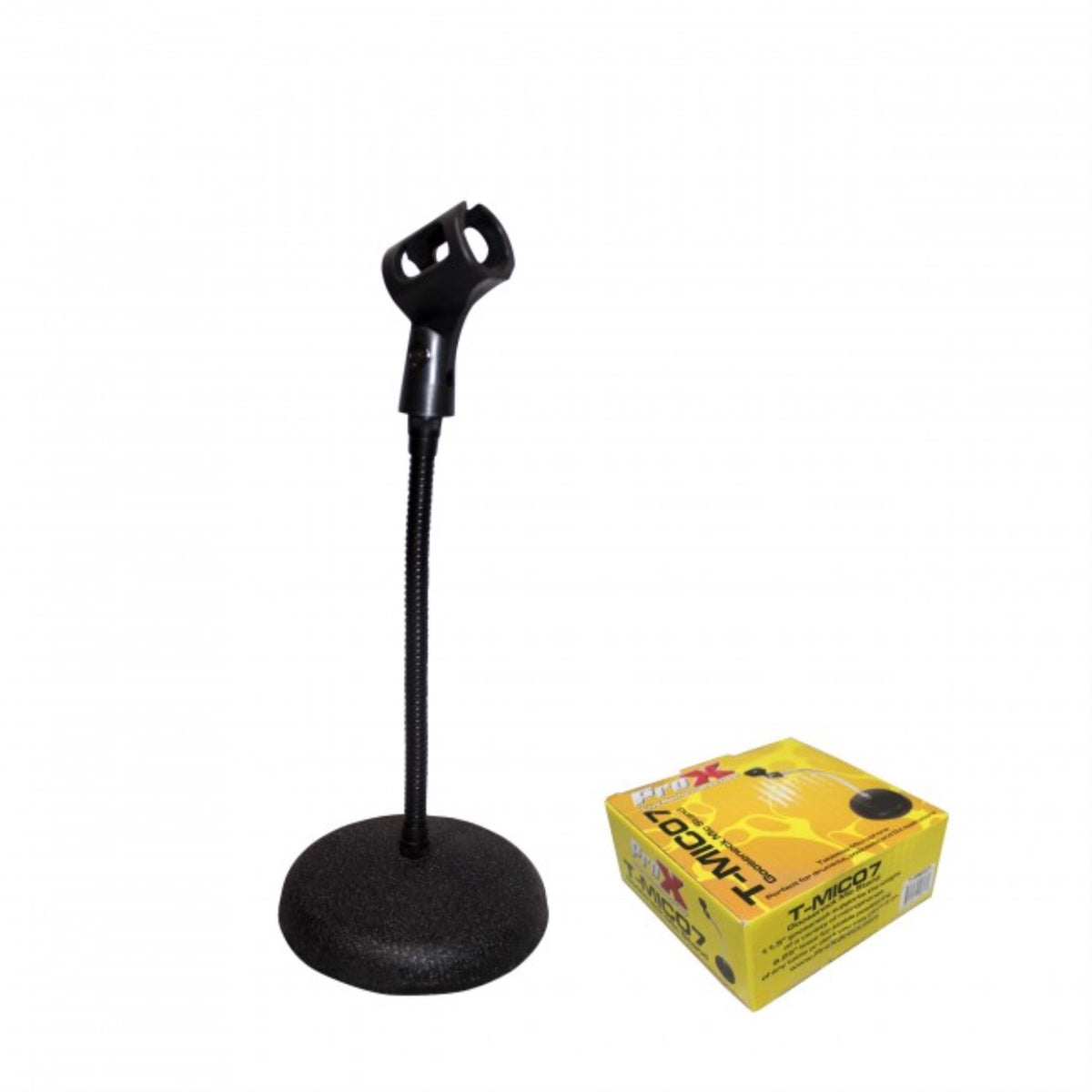 Prox T-Mic07 Gooseneck Desktop Microphone Stand With 6 Round Base