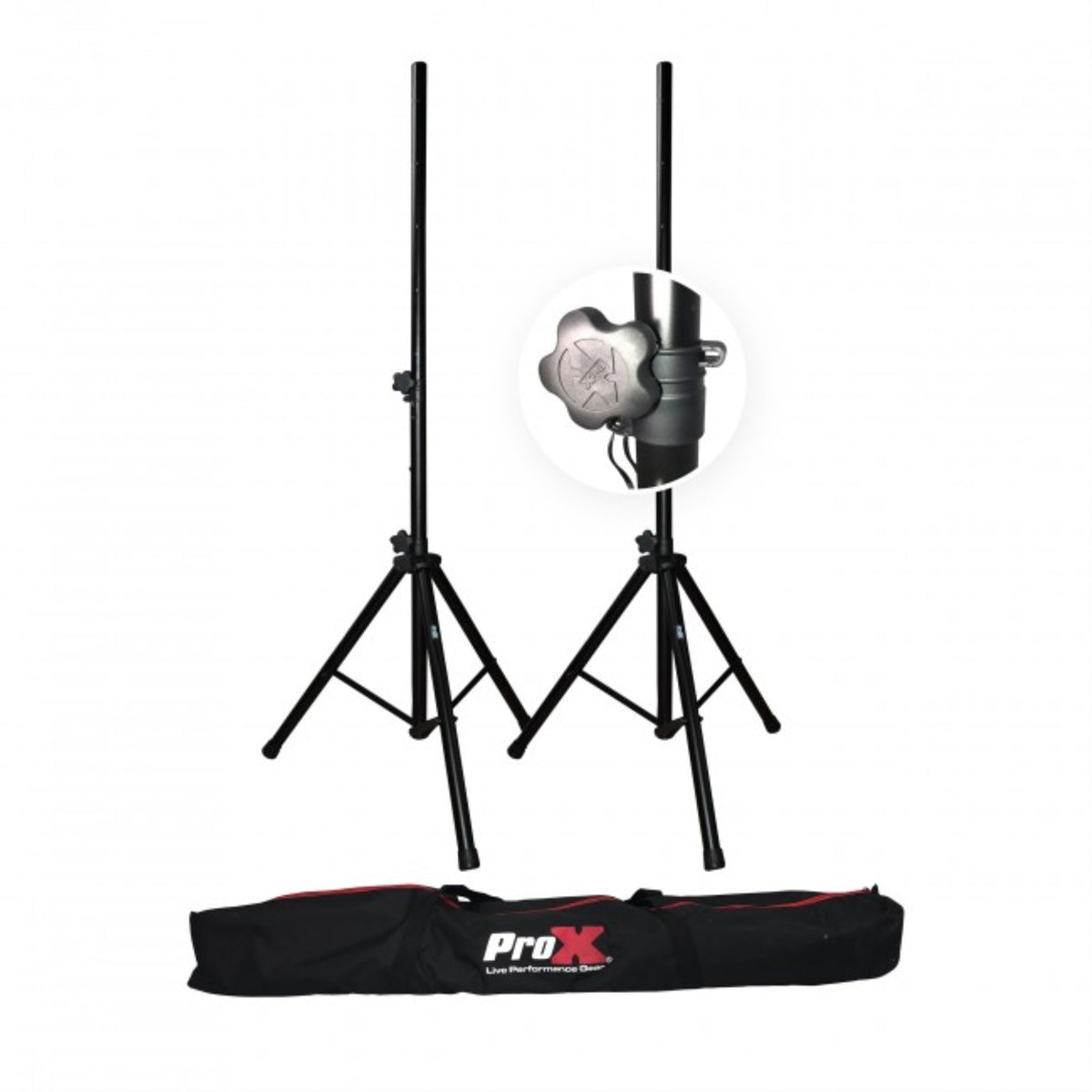 Prox T-Ss18P Set Of 2 Heavy Duty Speaker Tripod Stands 6 Ft. (44-72) W/Bag