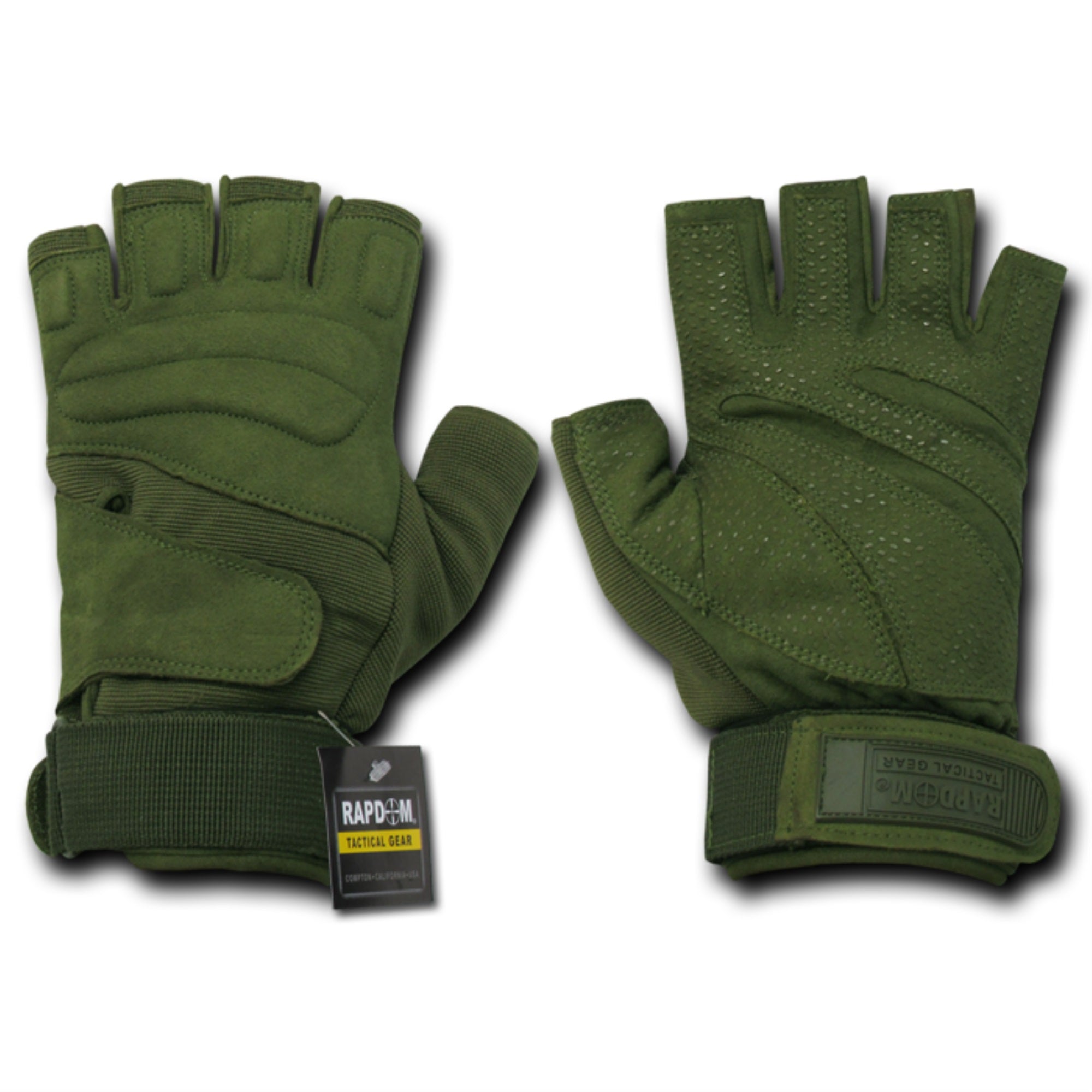 Lightweight Half Finger Glove, Olive, 2X