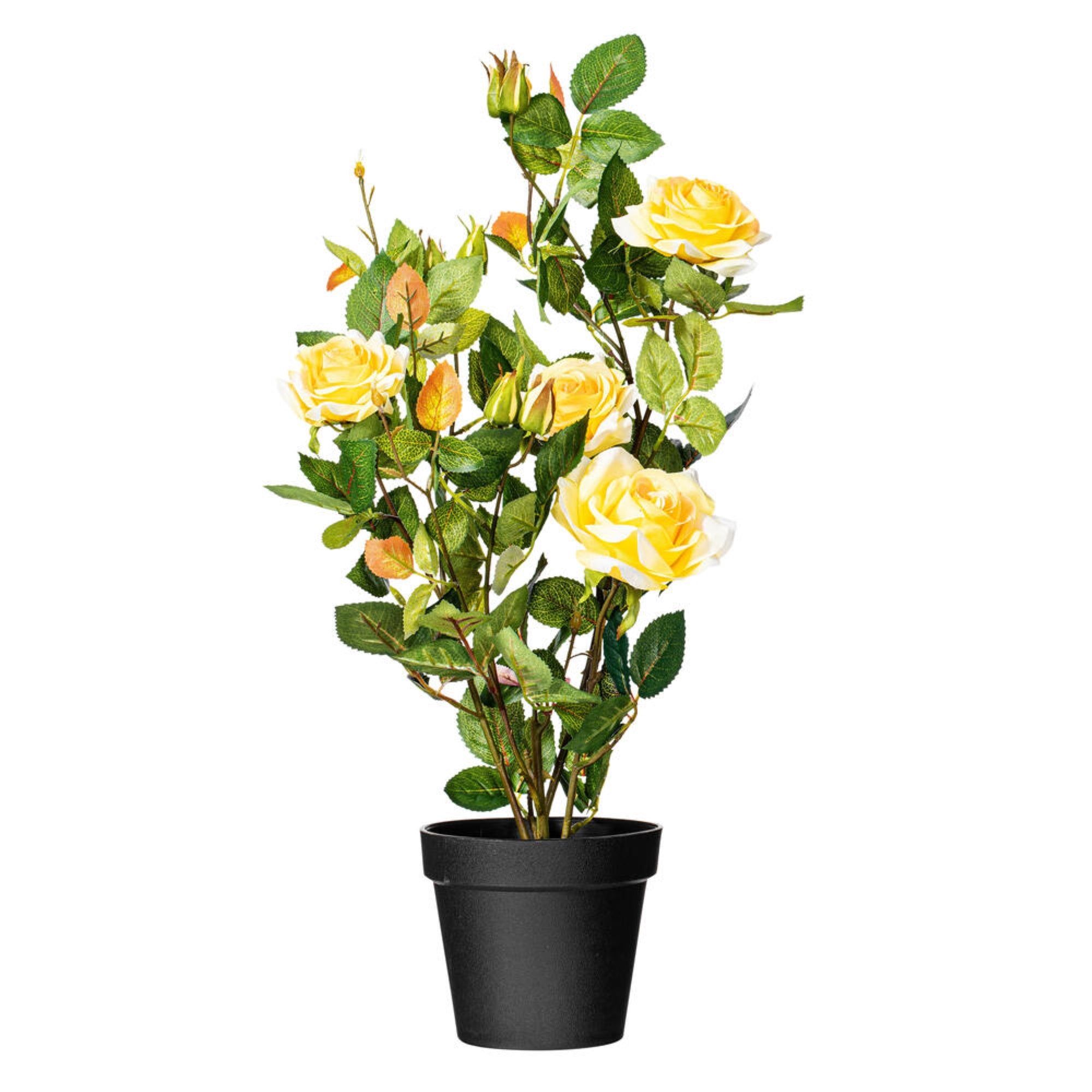 Vickerman 21” Artificial Yellow Rose Plant in Pot.