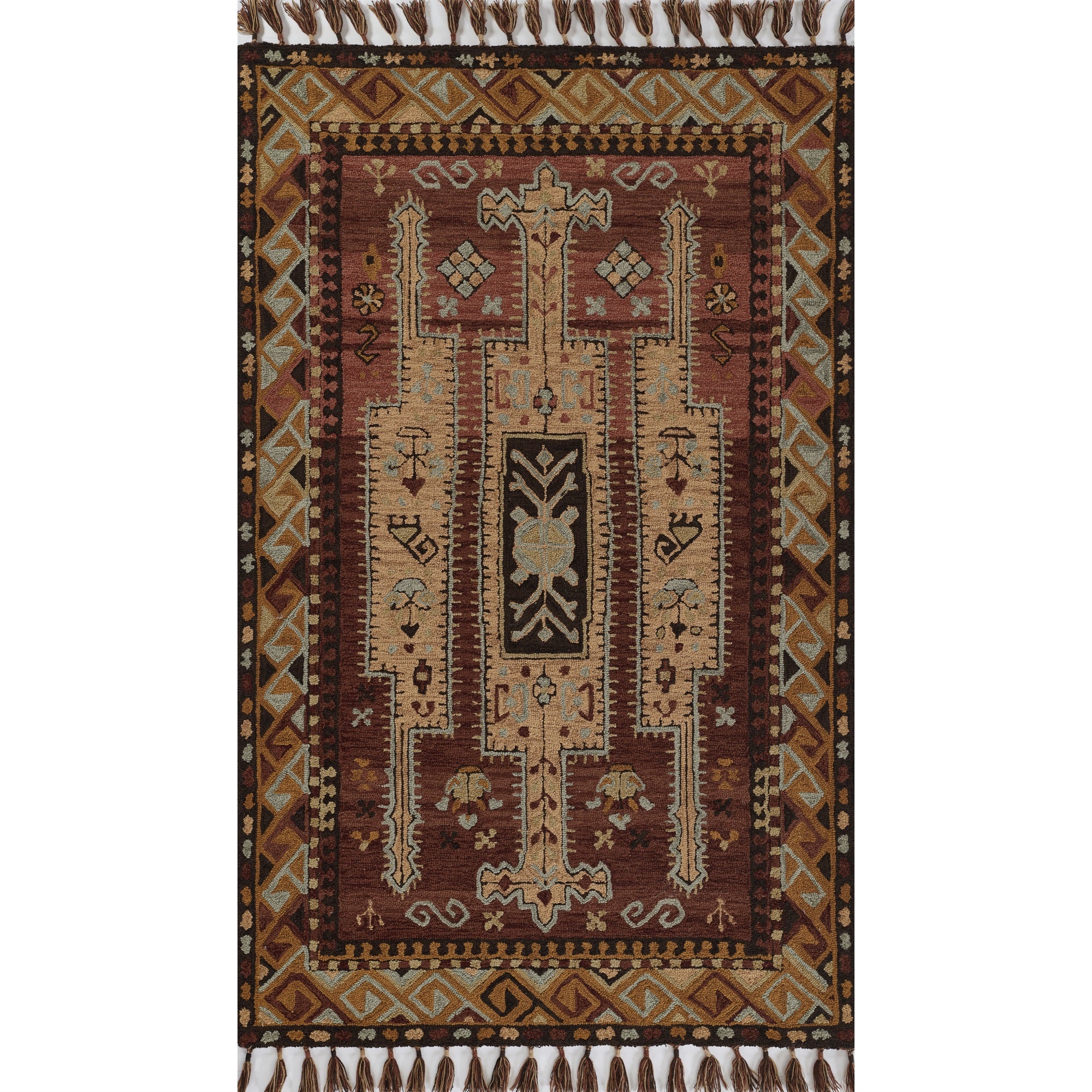 Momeni Tahoe Wool with Cotton Backing Area Rug, Terra Cott, 3'6″ X 5'6″
